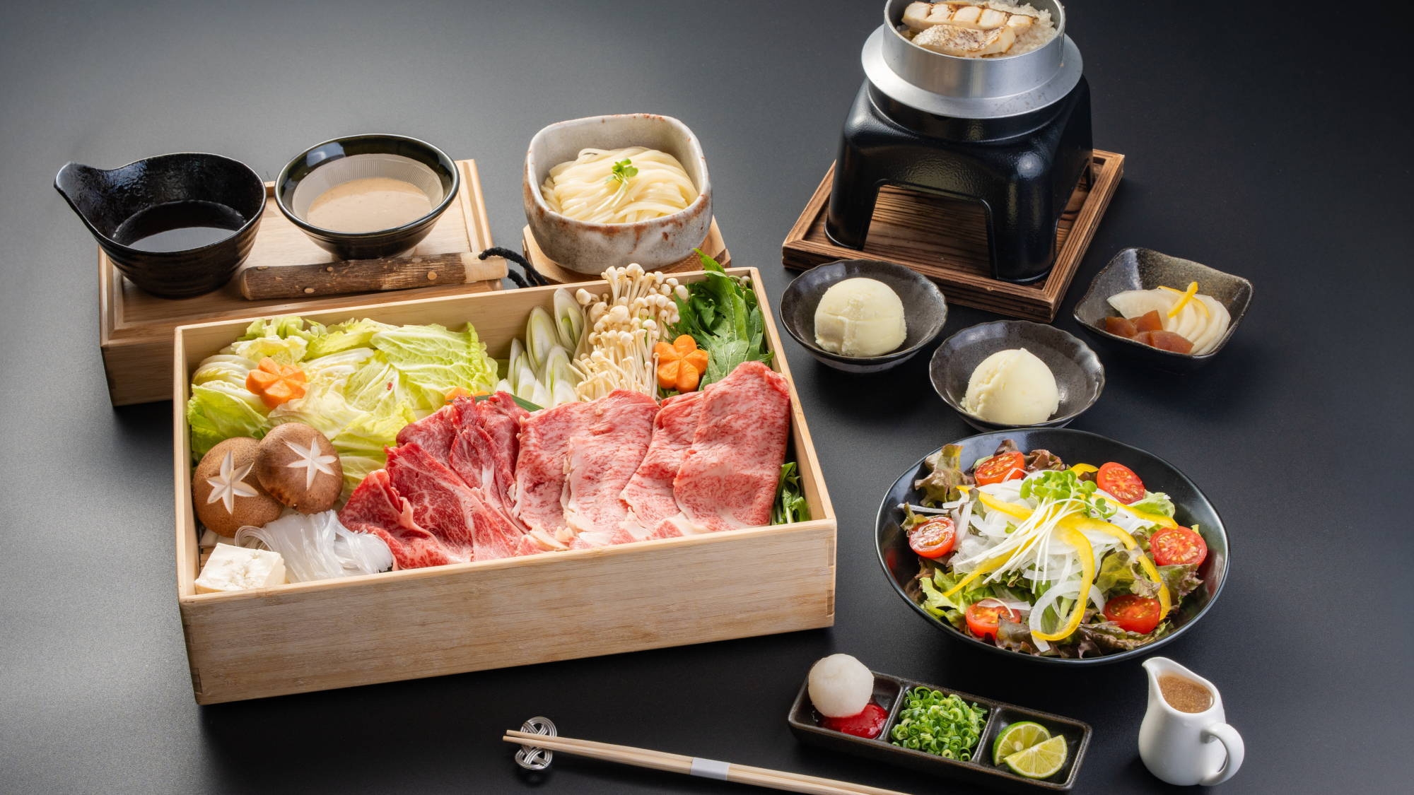 【冬季限定】人気No.1☆しゃぶしゃぶ◆淡路ビーフと淡路牛の食べ比べ！【2食付/部屋食】愛犬同伴