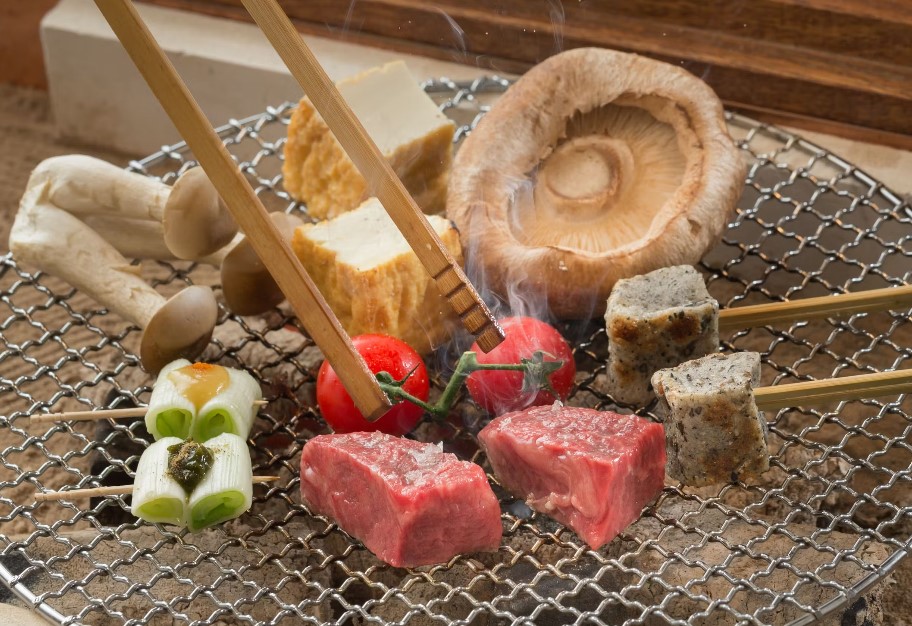 囲炉裏朝食