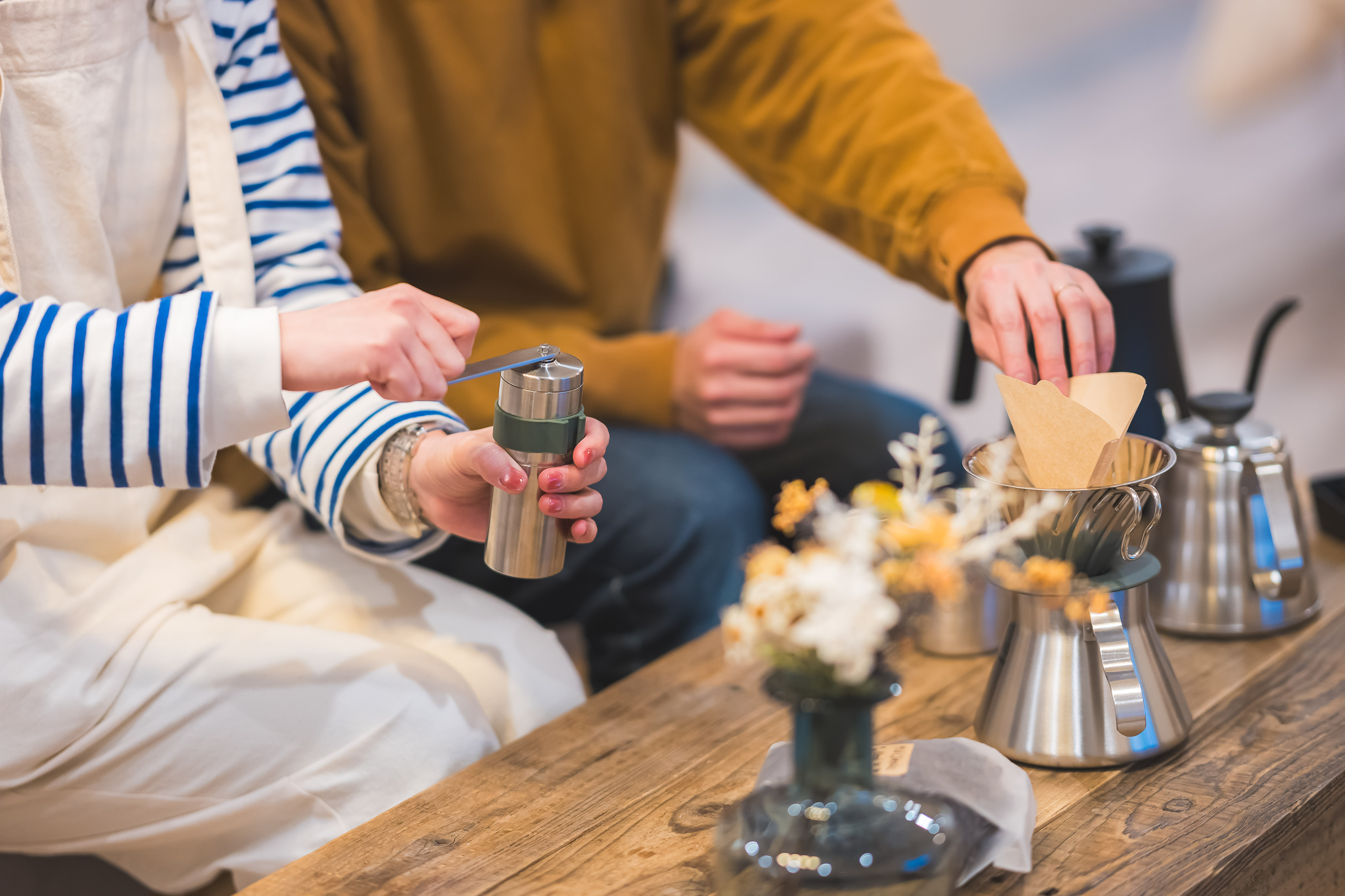 手回しのハンドミルだからこそ。きっとおいしいコーヒーが淹れられる。