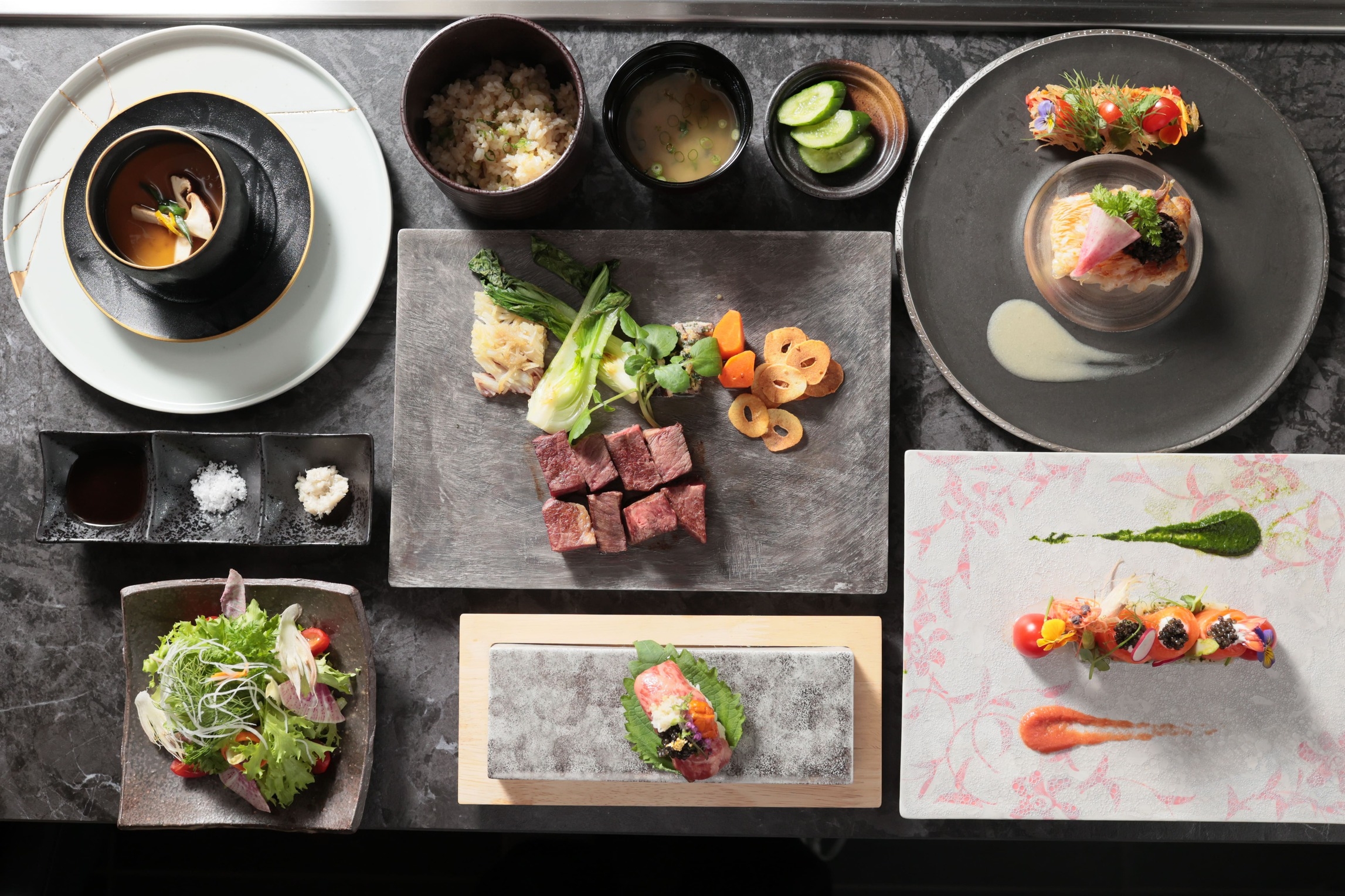 【1泊2食｜Basic極】最高の和牛と旬の食材★極上「鉄板×フレンチ」コース