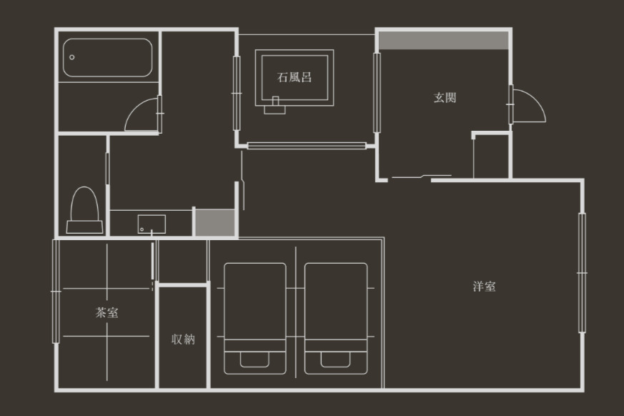 【静護】120㎡ (室内70㎡＋露天風呂テラス16㎡＋専用庭34㎡)