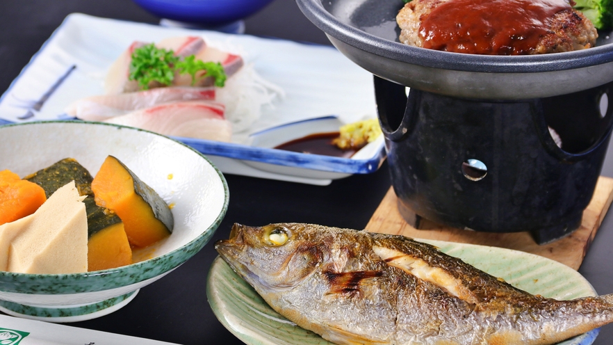 【１泊２食・ビジネス定食】夕食は地元の食材を使ったボリューム満点手作り定食♪