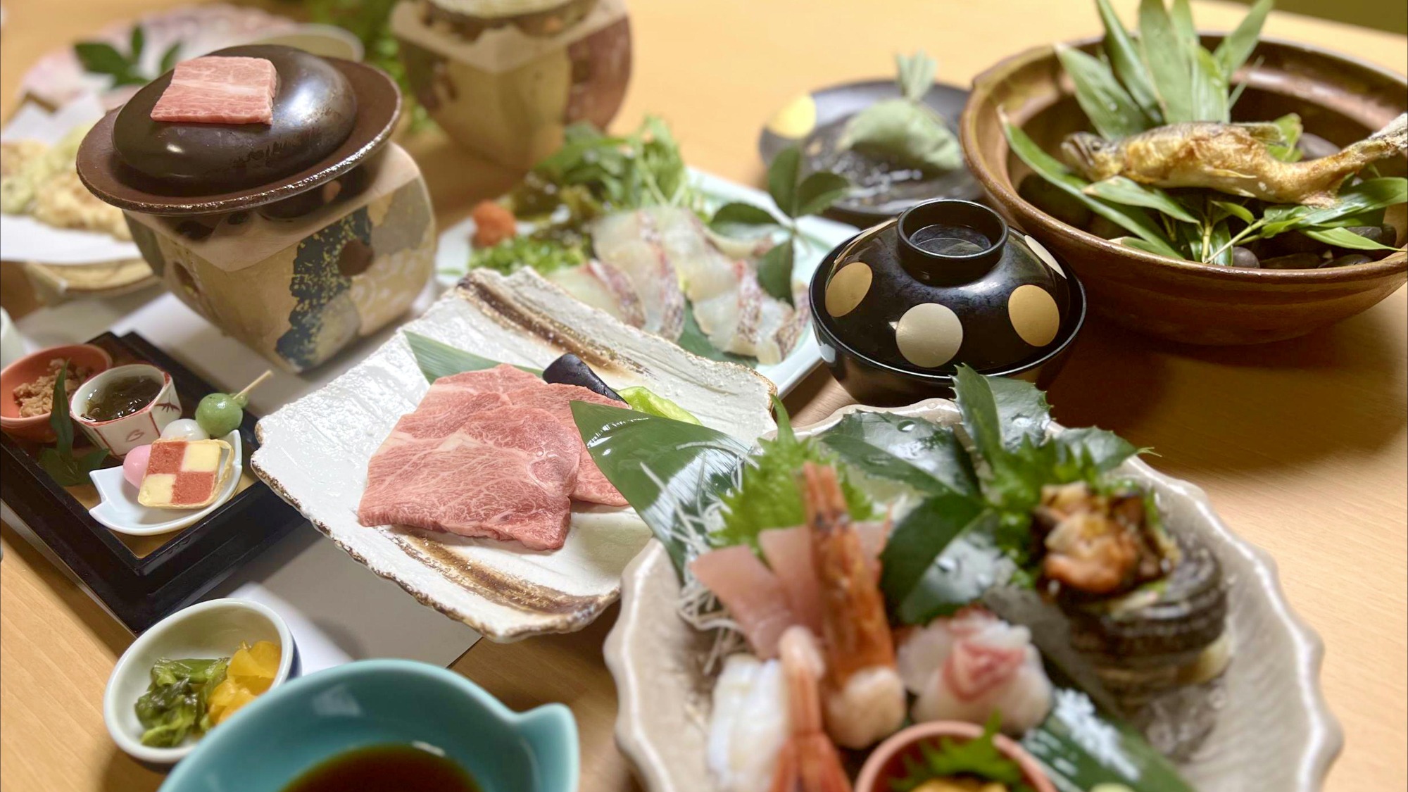 熊野牛石焼付き会席