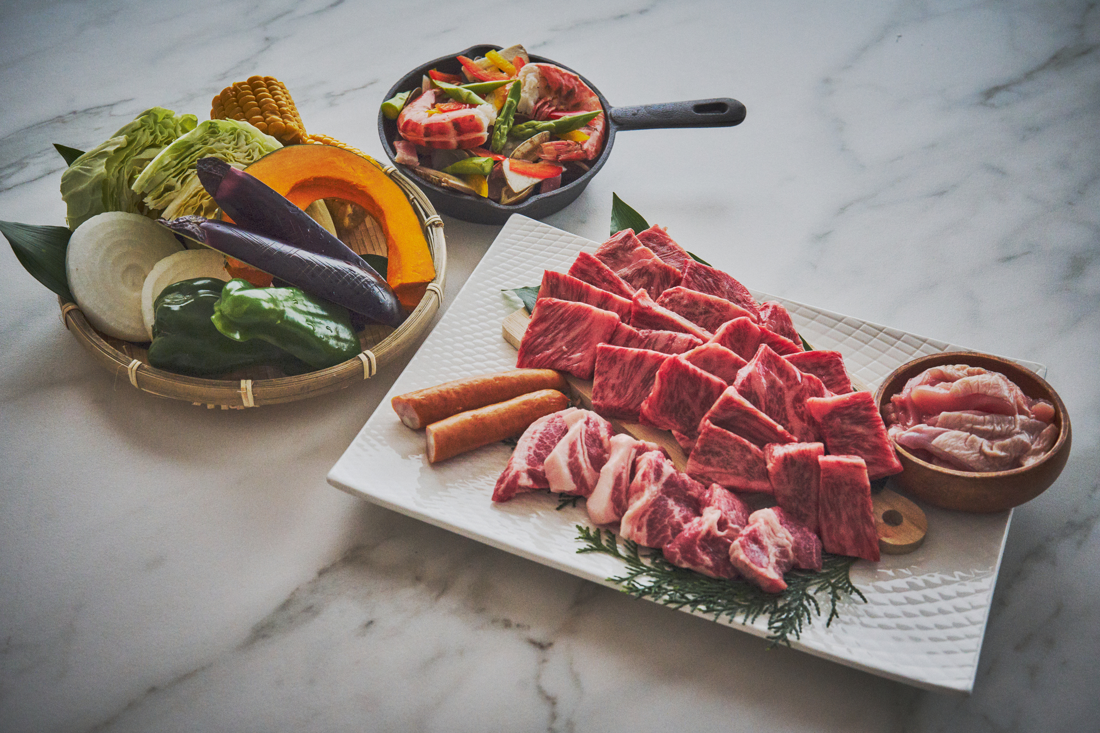 夕食　BBQコース