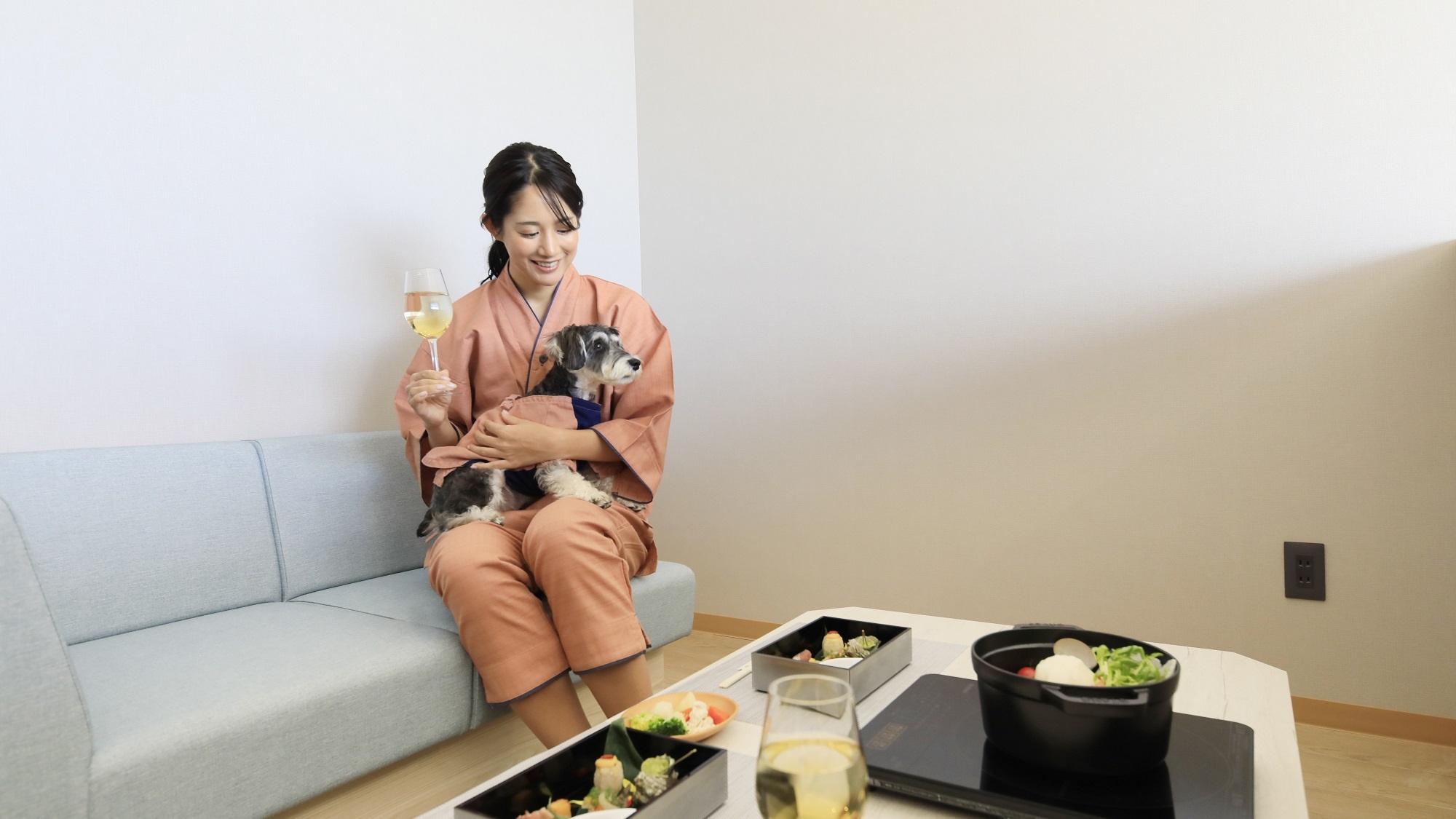 【タイムセール×お部屋食】1室限定《最大20％OFF》夕食はお部屋で愛犬と＜★基本鍋会席／お部屋食＞