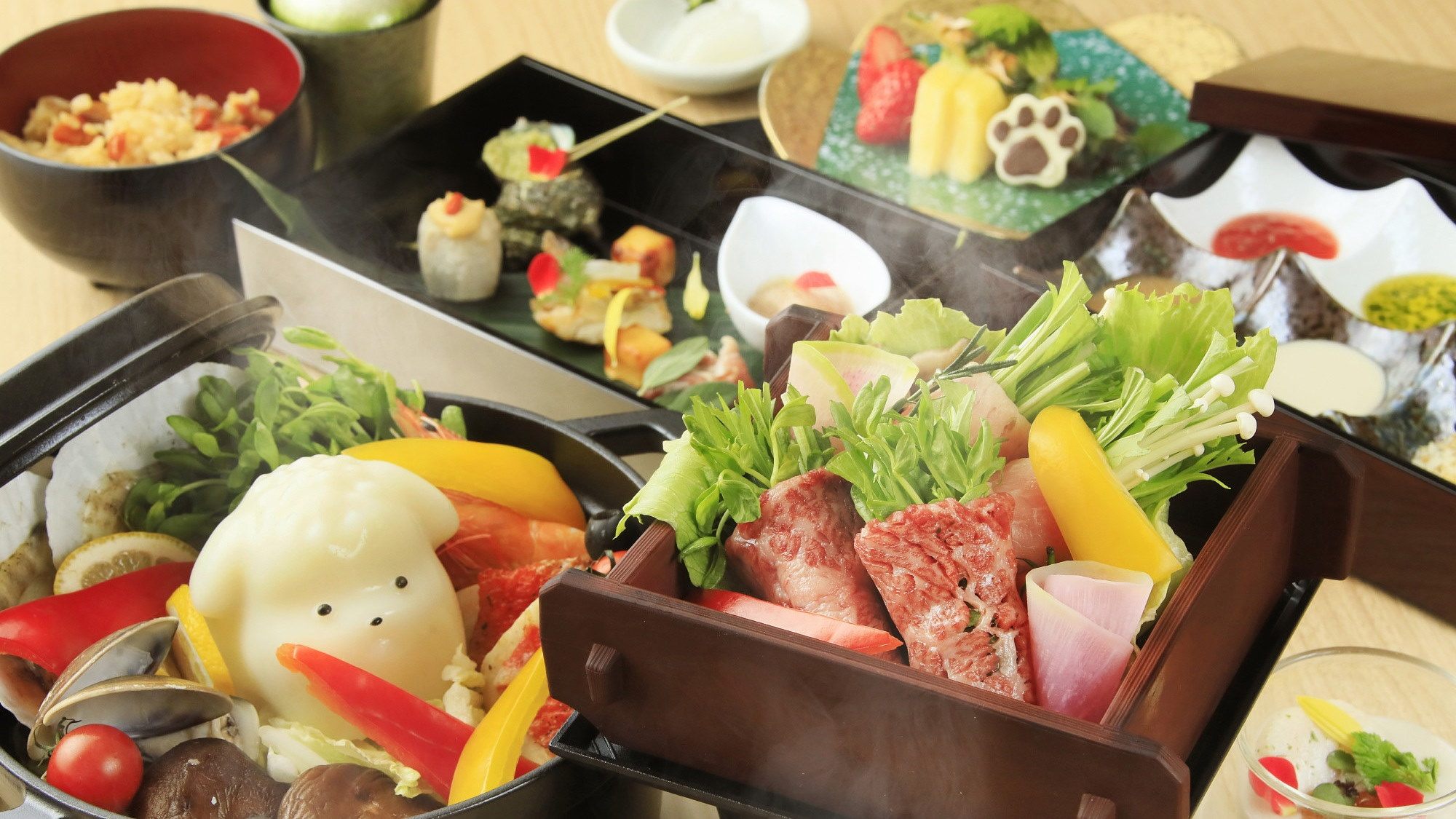 【夕食】基本鍋会席　※イメージ
