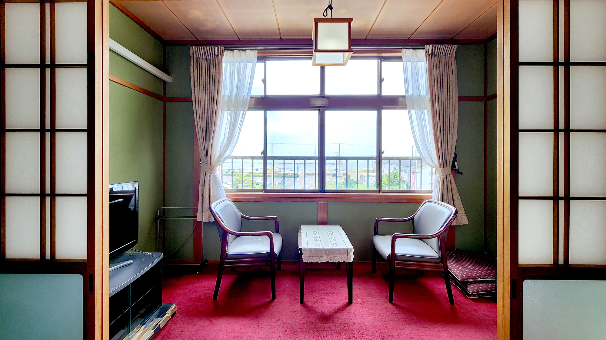 ＃和室10畳　窓からは阿字ヶ浦海岸を望むことが出来ます