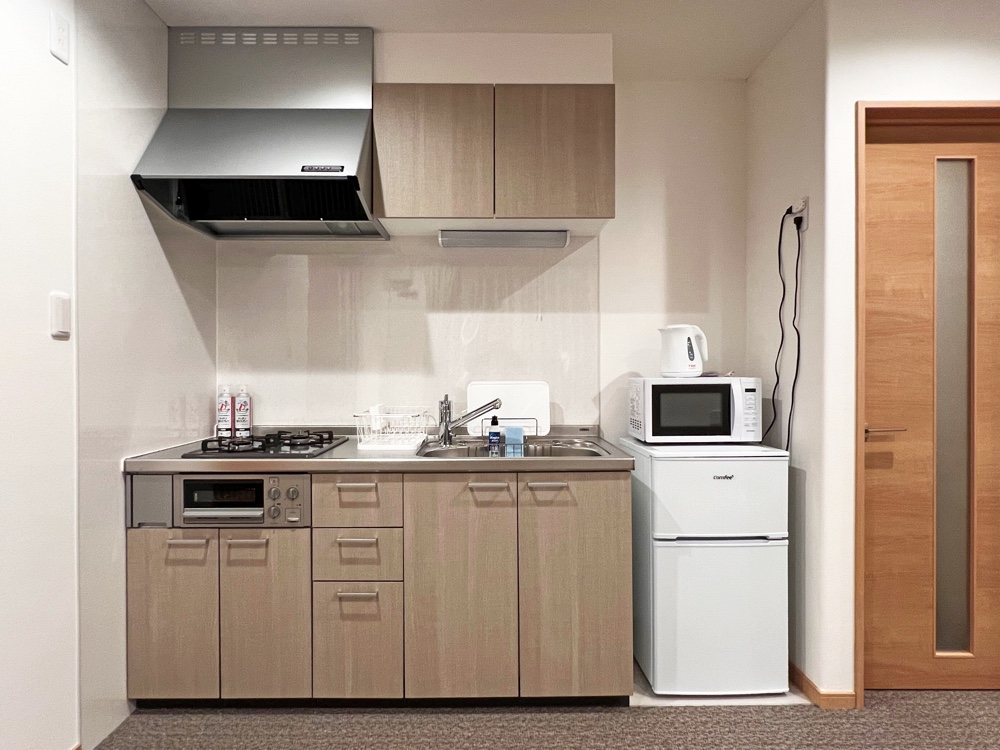 全客室にキッチン完備