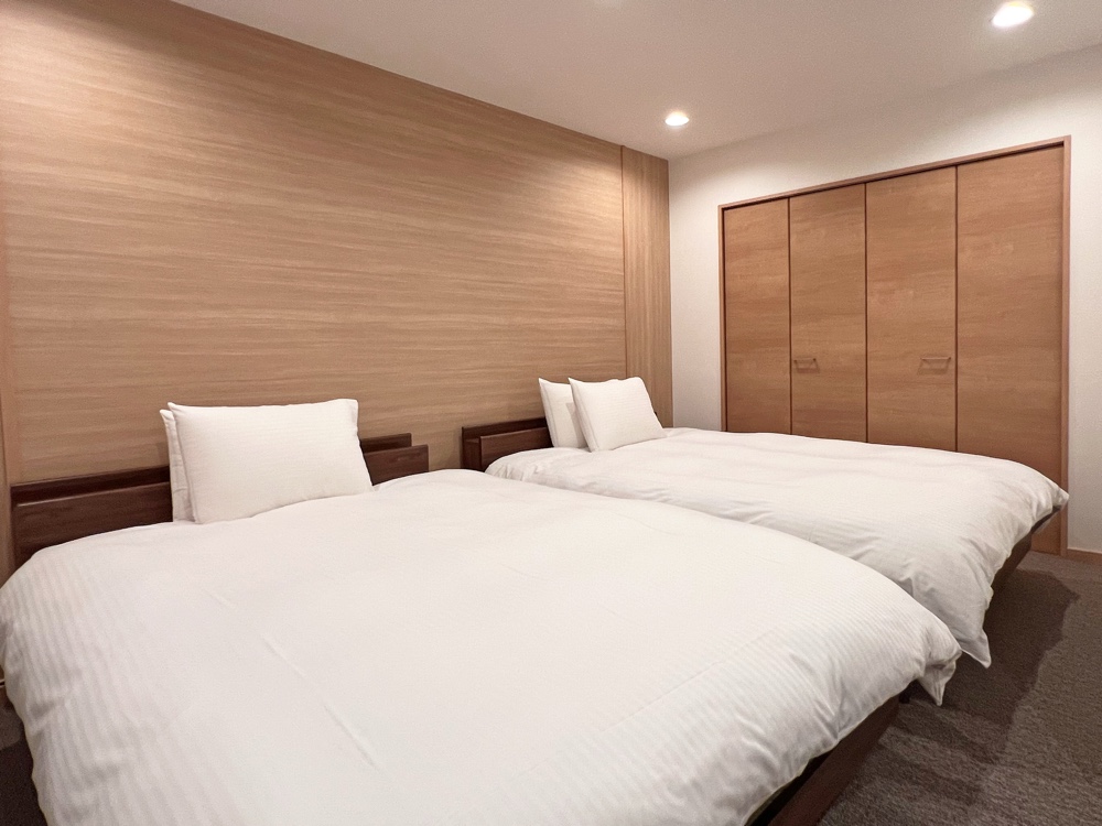 【禁煙】スイートツイン（44平米／キッチン・洗濯機完備・函館山が見える／ベッド140cm&times;2台、5名の場合エキストラベット追加）