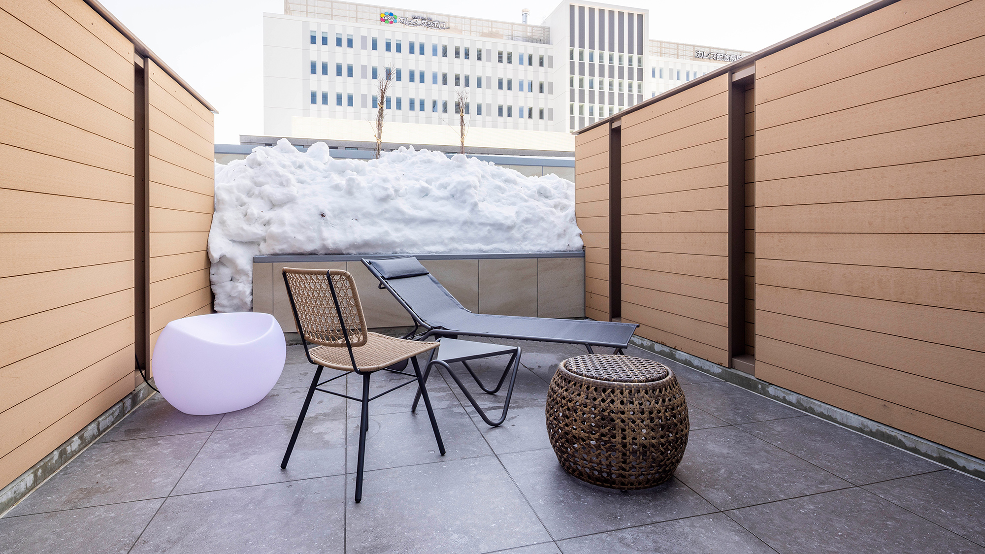 【テラス2段ベッド付ツイン】24平米／ご家族での観光やグループ利用等、幅広いニーズにお応えいたします