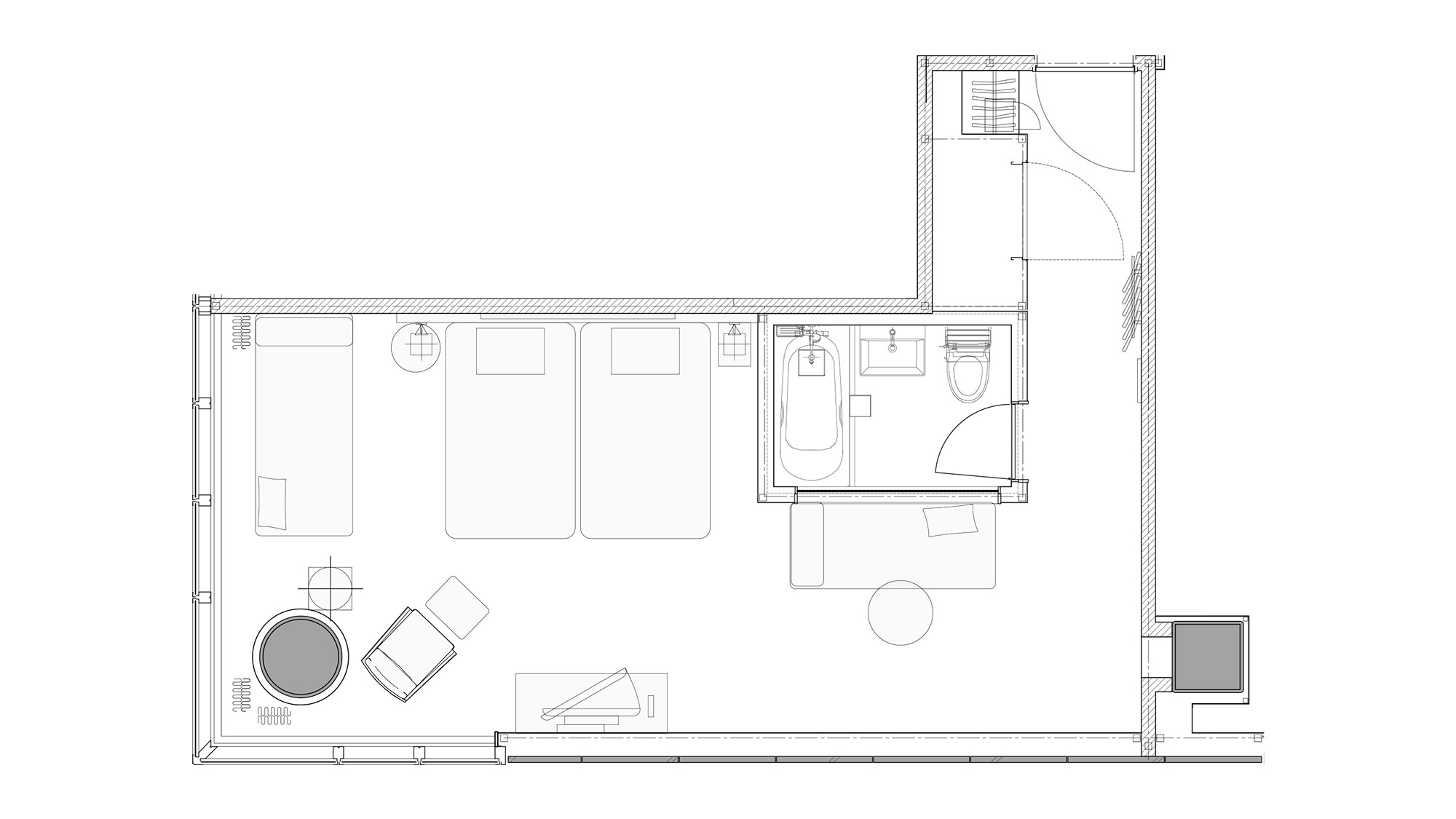 【コーナージュニアスイート】41平米／角部屋ならではの静かなプライベート空間をお愉しみいただけます