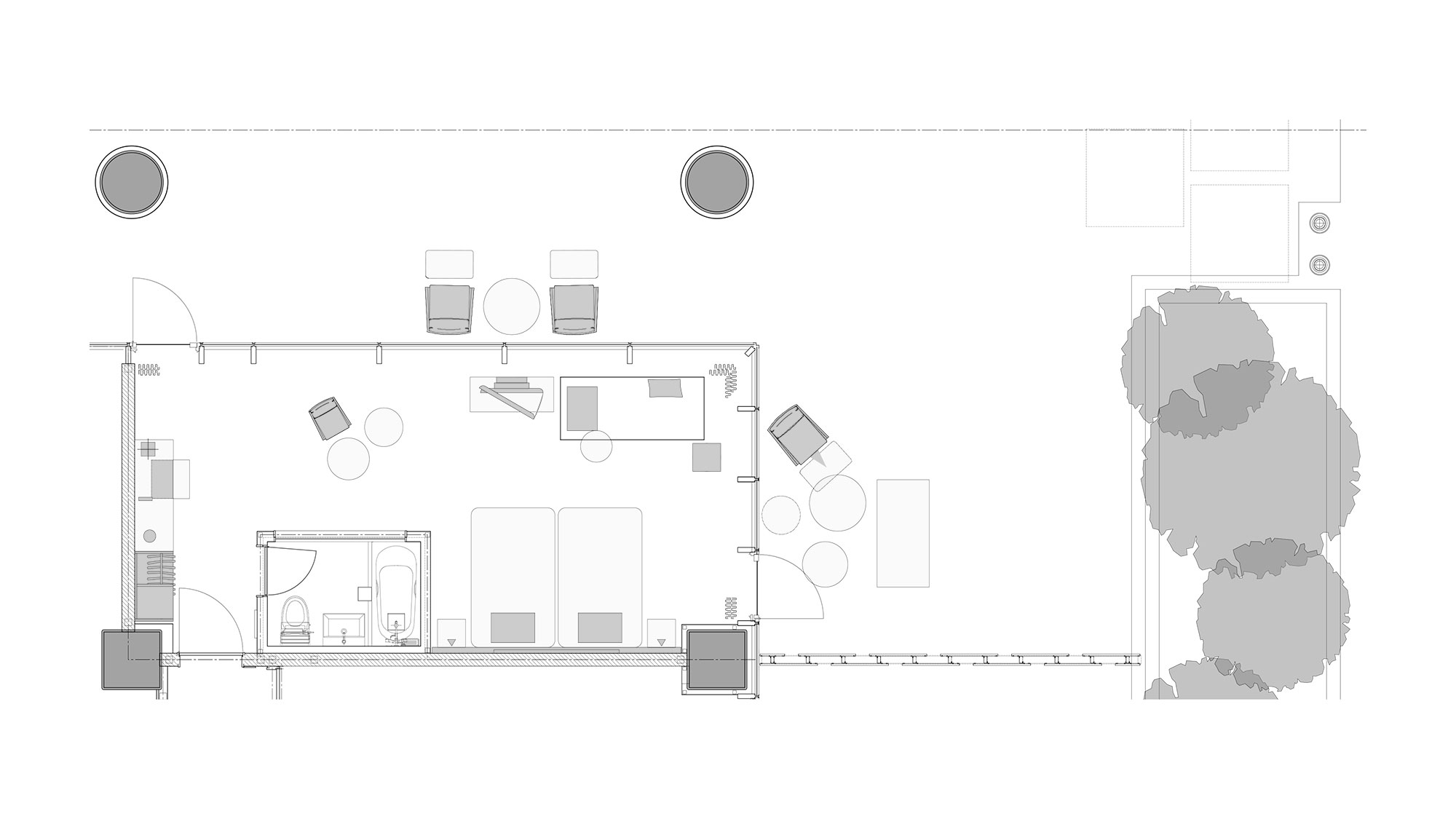 【テラス付コーナージュニアスイート】41平米／角部屋ならではの2面採光、開放感ある1室限定の客室です