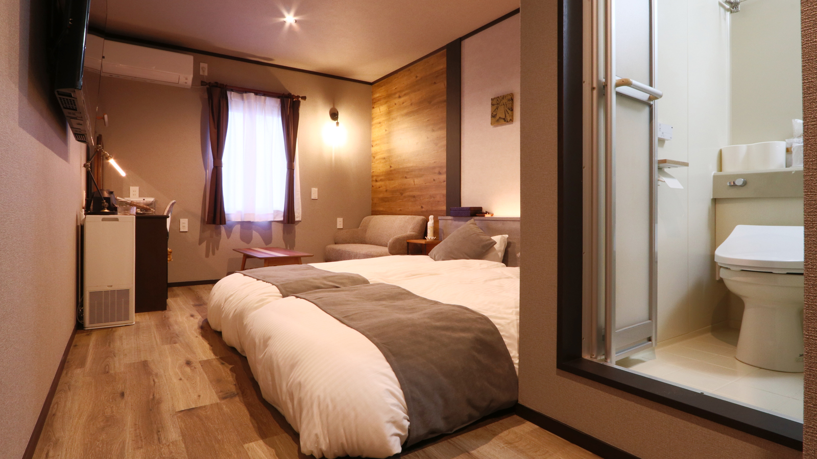 【部屋203】-オーシャンビュー・ユニットバス付ツインルーム-*