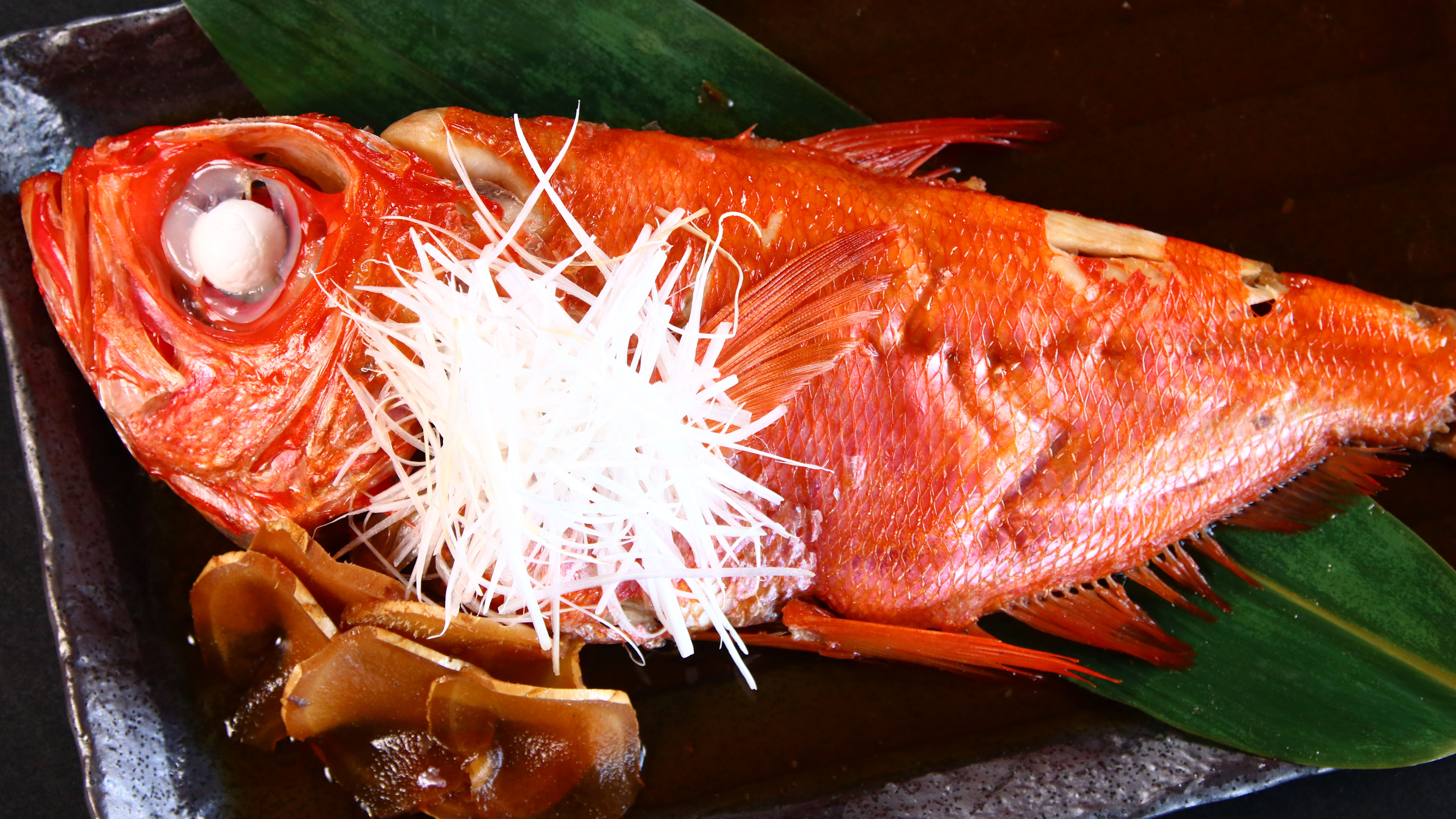 【夕食】金目鯛姿煮*