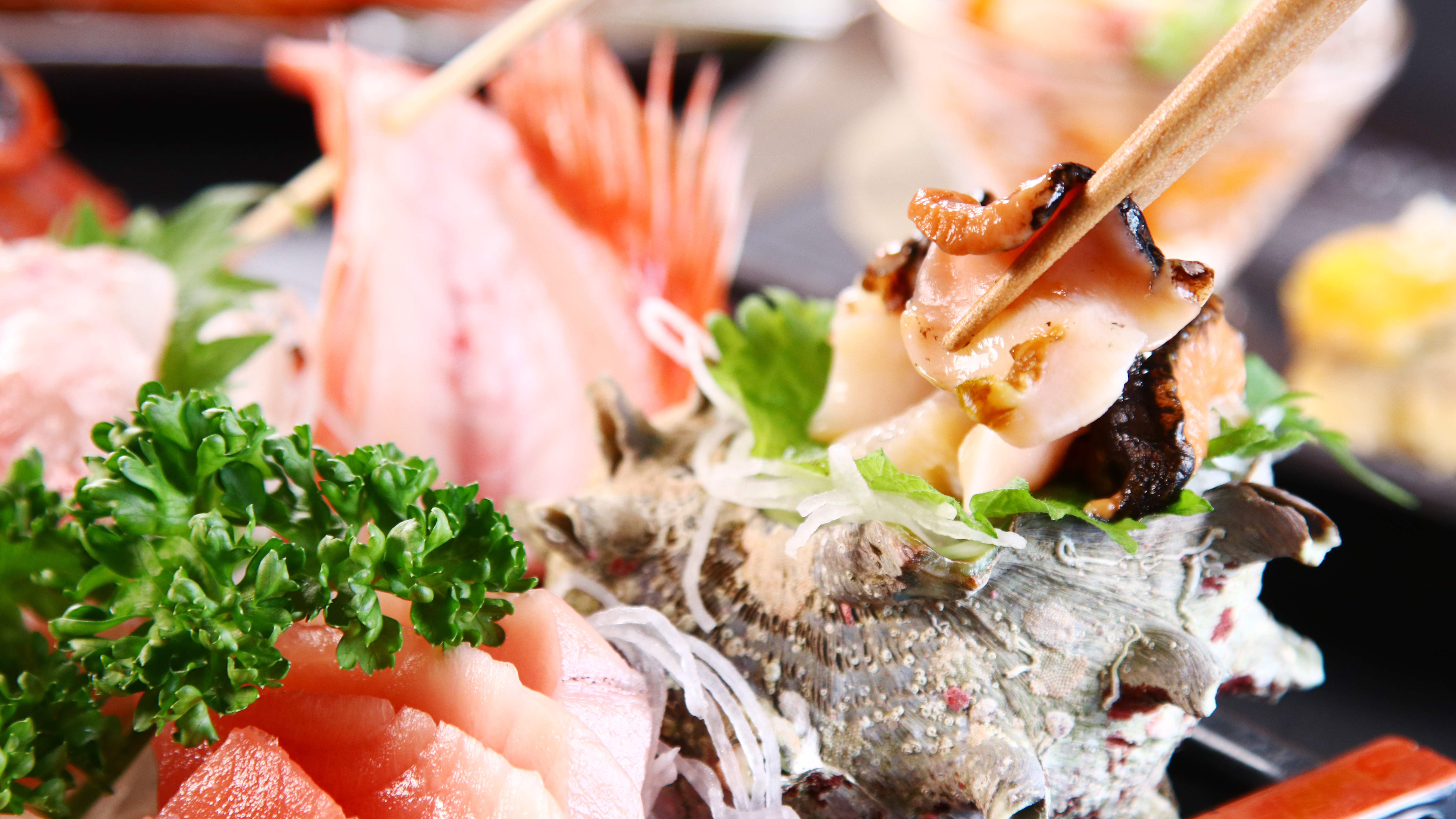 【夕食】サザエなども入ります*