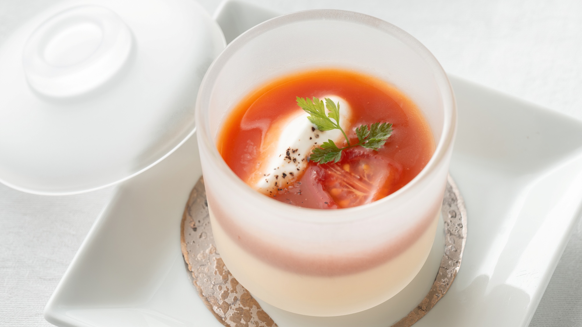 ■ご夕食一例／夏メニュー【恋ベリーのポタージュ　甘いフロマージュクリーム】