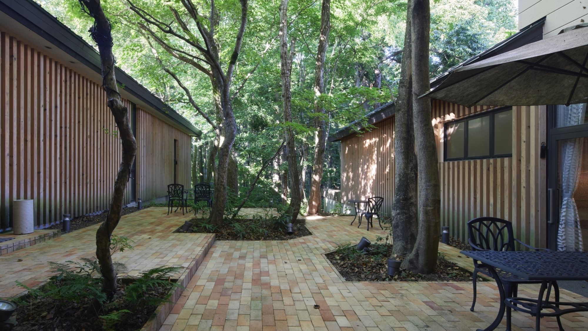 ■中庭｜春から秋は中庭での森林浴もおすすめ