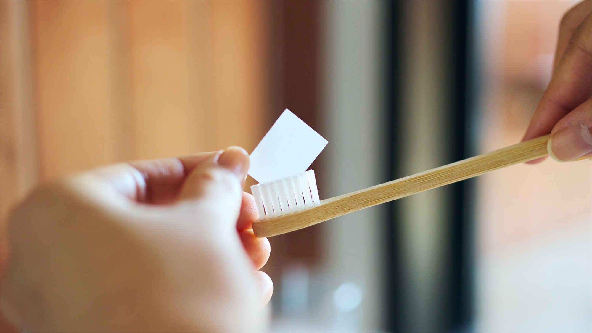 [アメニティ]MIYO ORGANICのペーパー状の歯磨き粉は、プラスチック削減にもなっております。