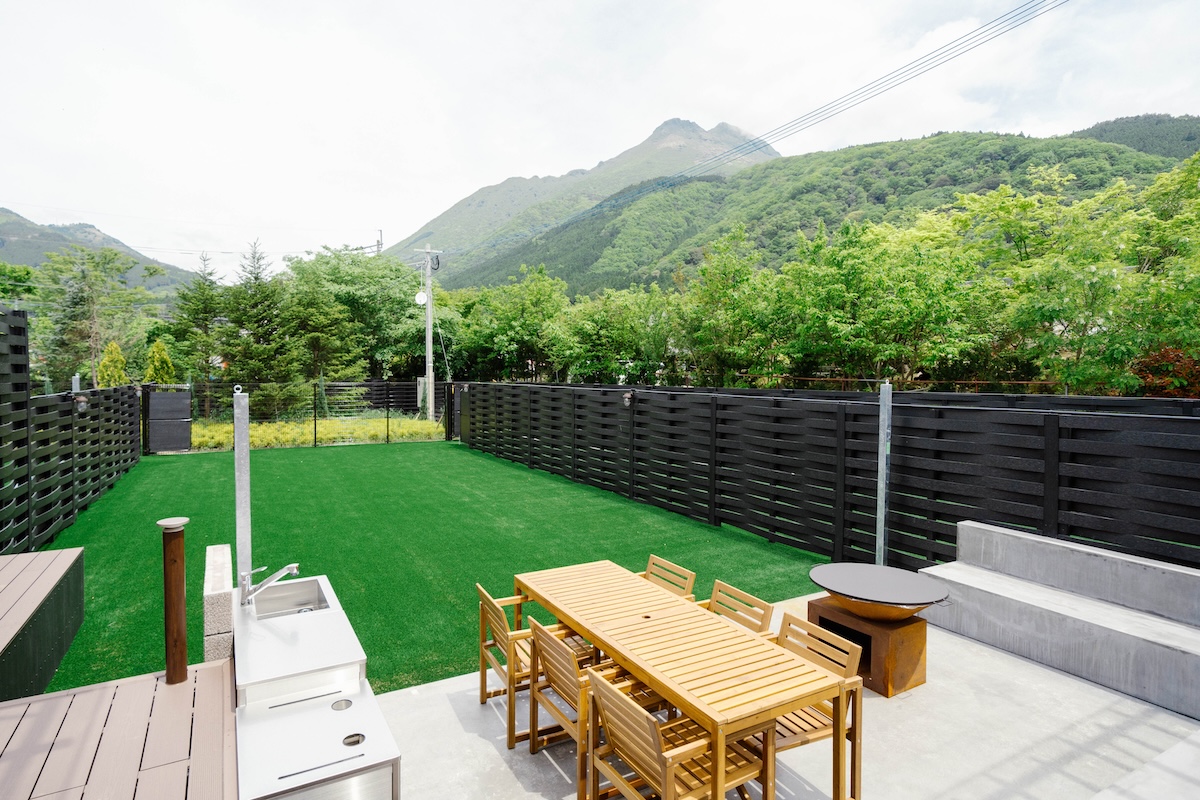 由布岳を見上げる景色