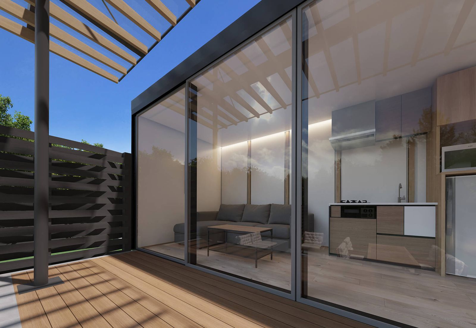 ガラス張りのお部屋