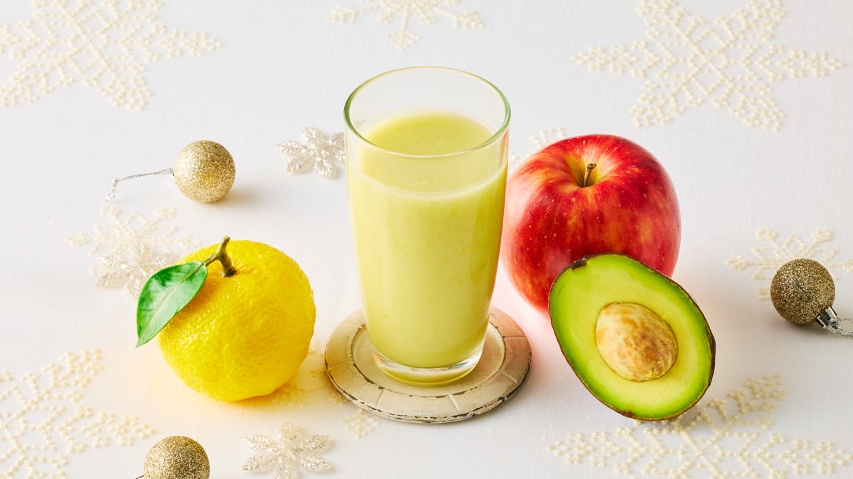 【ゆずとりんごのスムージー】香り高いゆずと甘いりんごがマッチしたさっぱりスムージー