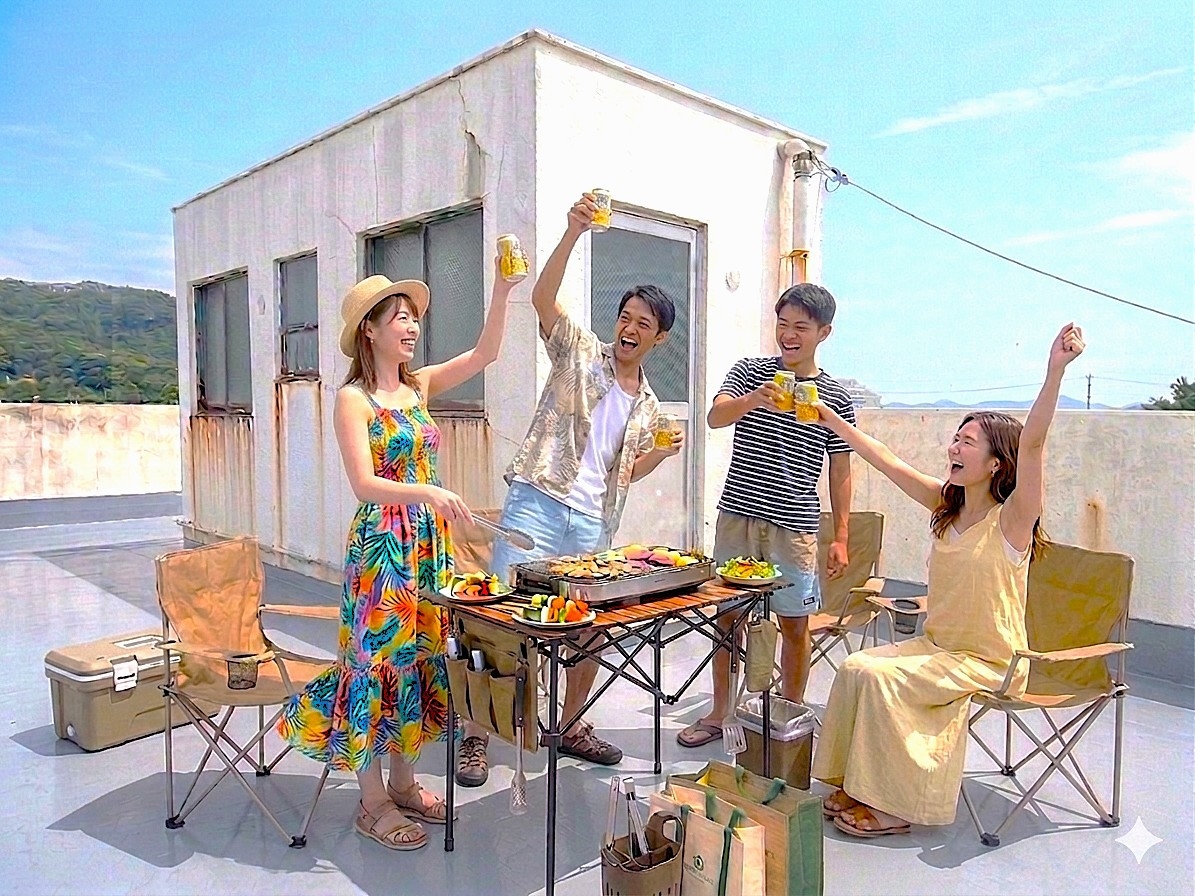 【屋上BBQプラン限定14時チェックインOK！】お好きな食材を持込みBBQ！仲間、家族でBBQプラン