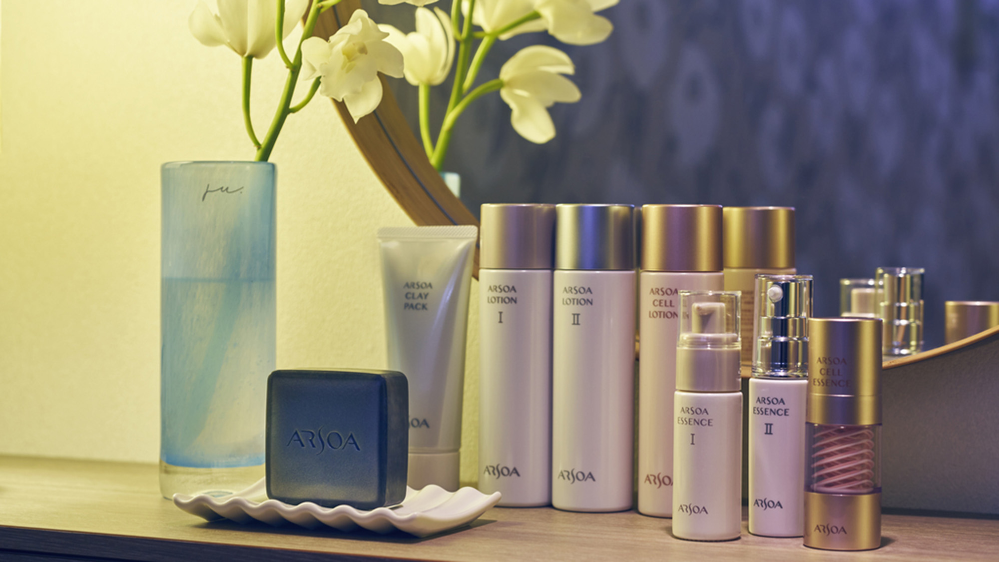 ・【インテリア】アメニティーはアルソア製品で揃えており、滞在中のお客様の肌を整えます