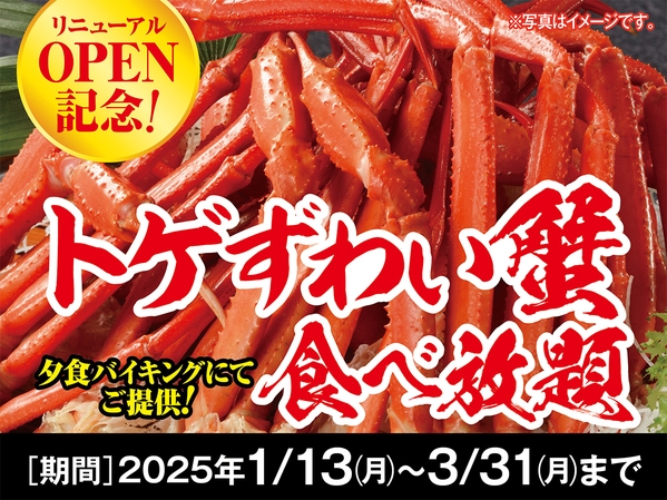 【リニューアルOPEN記念】トゲずわい蟹食べ放題付き1泊2食バイキングプラン
