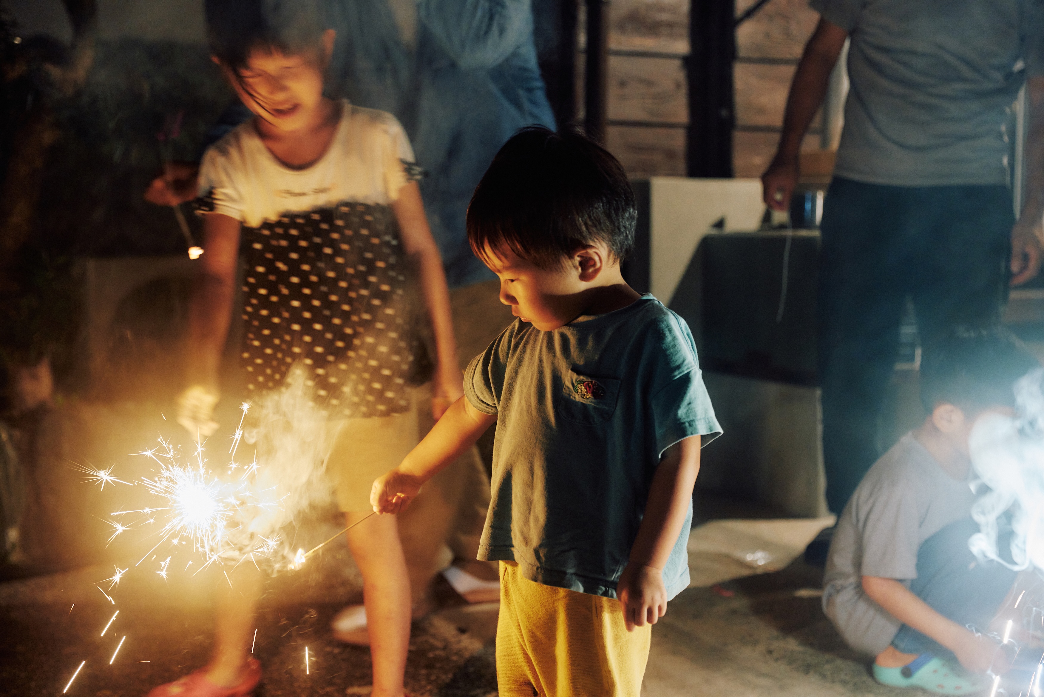 お庭で手持ち花火も♪