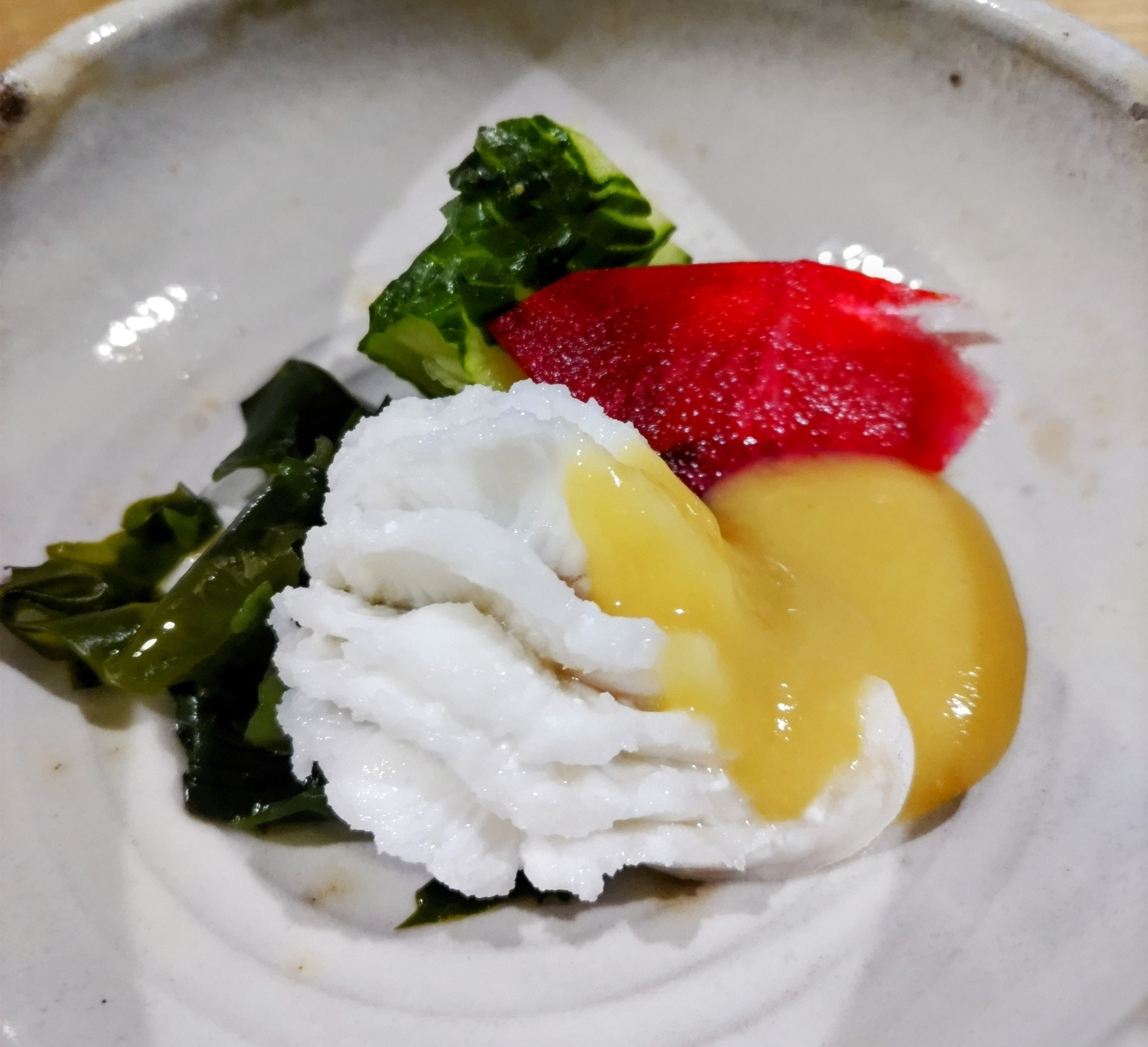 【ご夕食一例】ハモ酢味噌仕立て