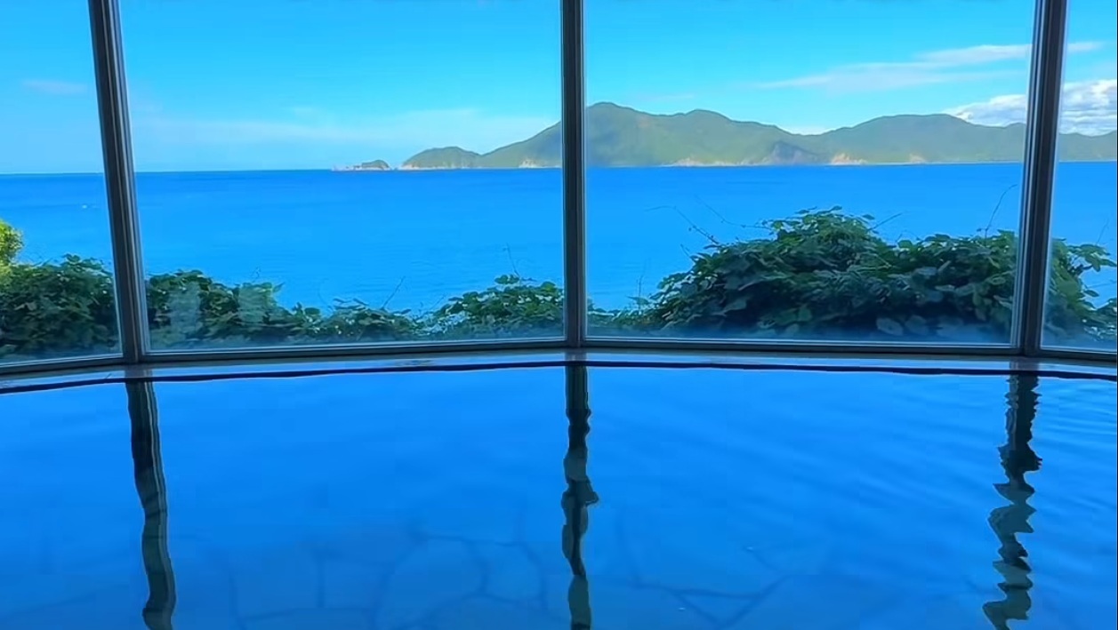 【悠久の湯／オーシャンビュー展望大浴場】長門五名湯のオーシャンパノラマビュー美肌の湯。