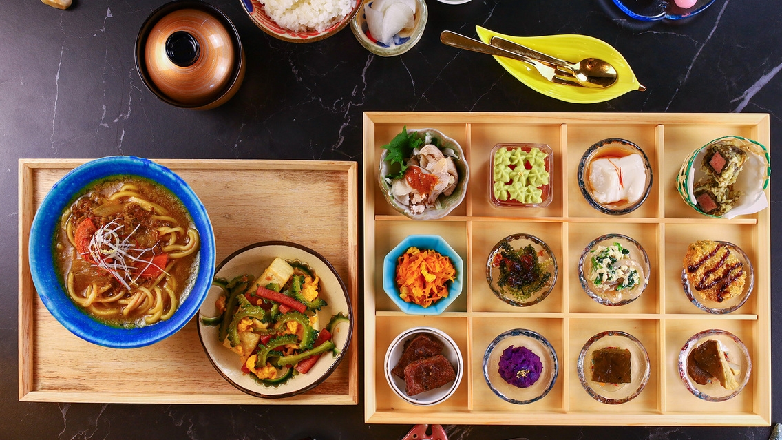 【夕食付★十八願御膳×真常寺そば×チャンプルー】彩り豊かな沖縄の豪華御膳♪