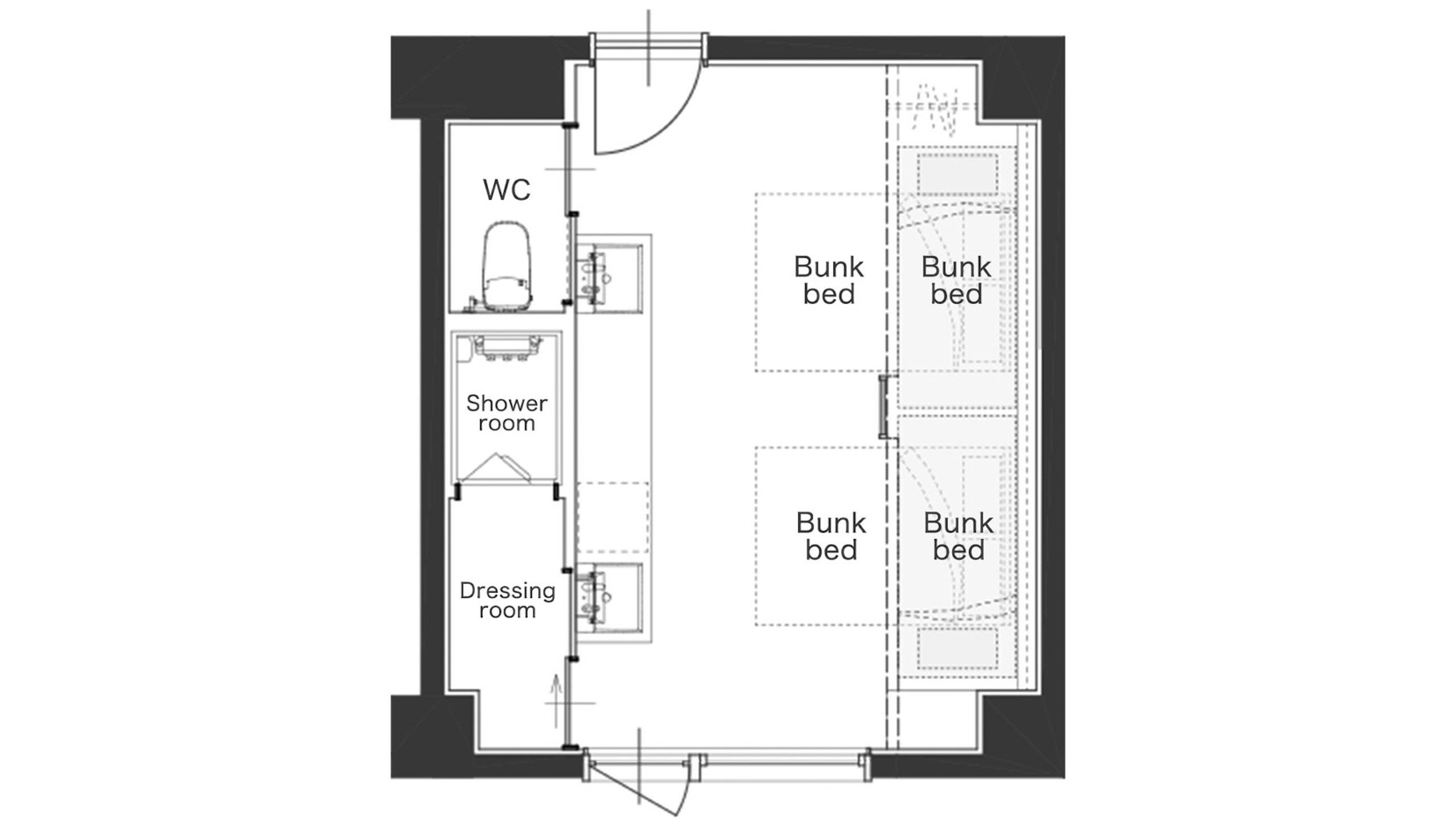 ファミリールーム（バンクベッド）間取り