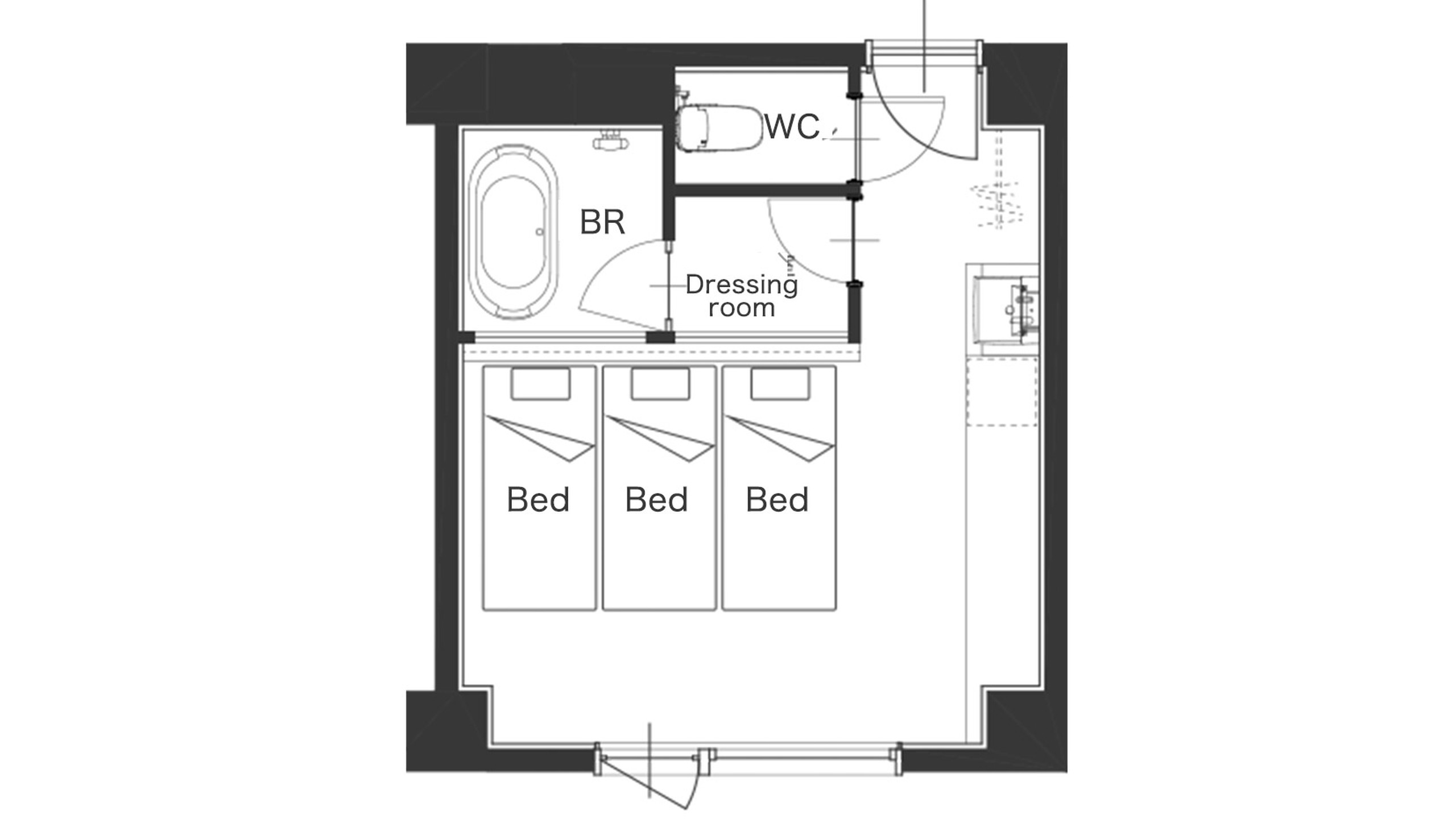 トリプルルーム　間取り