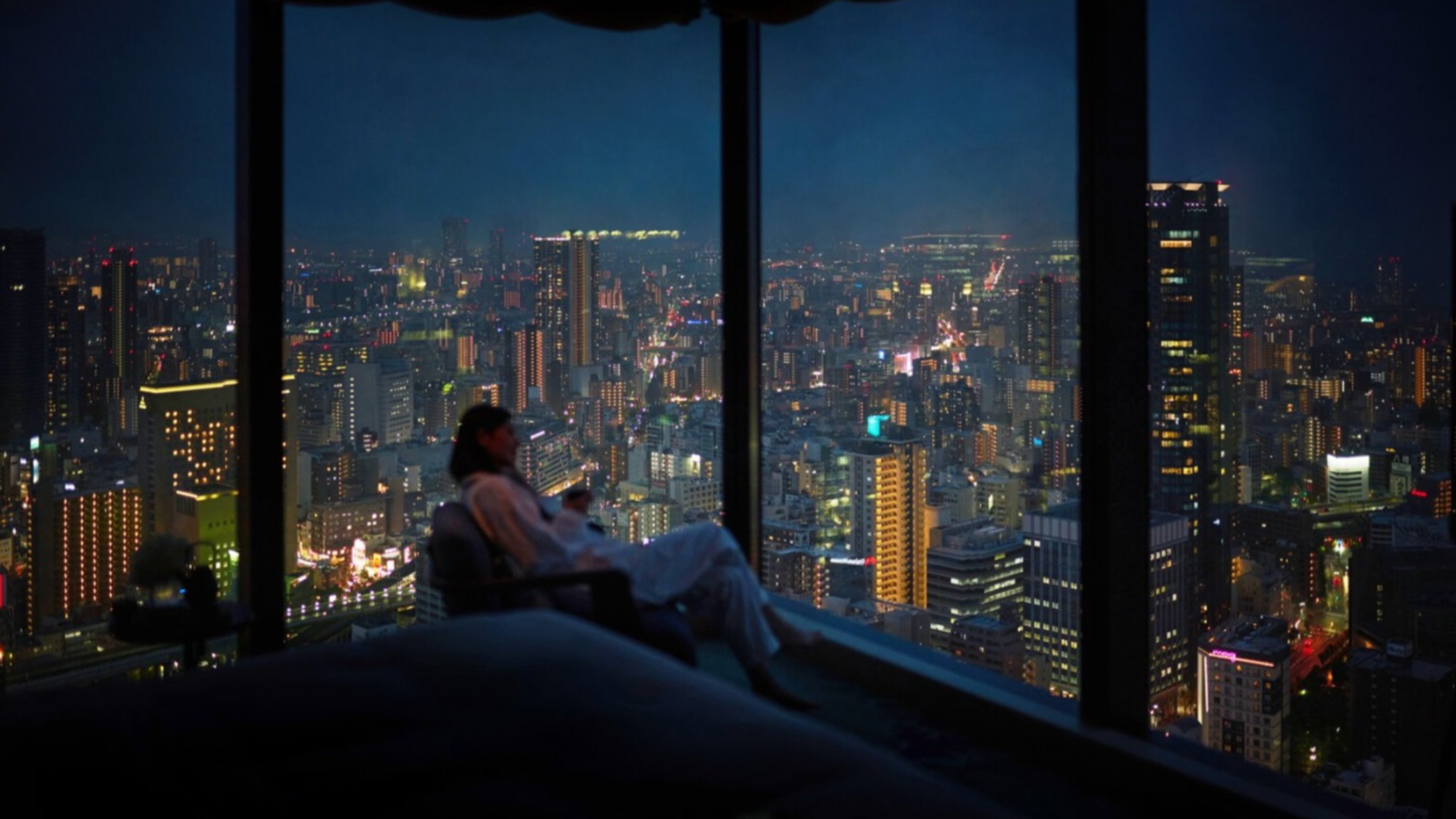 客室から見える夜景