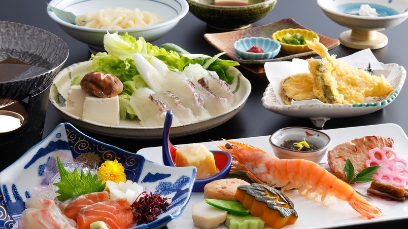 【2食付-なでしこコース】＜料理人特製「季節の小鍋」付＞「お造り・天婦羅」まで楽しめる、人気プラン