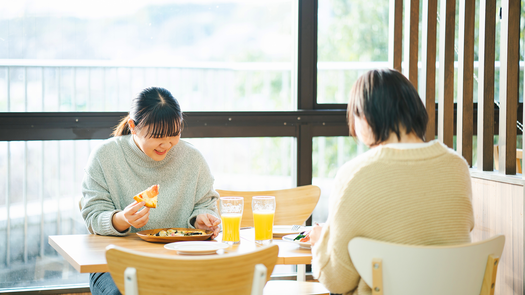 ■お食事■日の当たる明るいレストラン♪