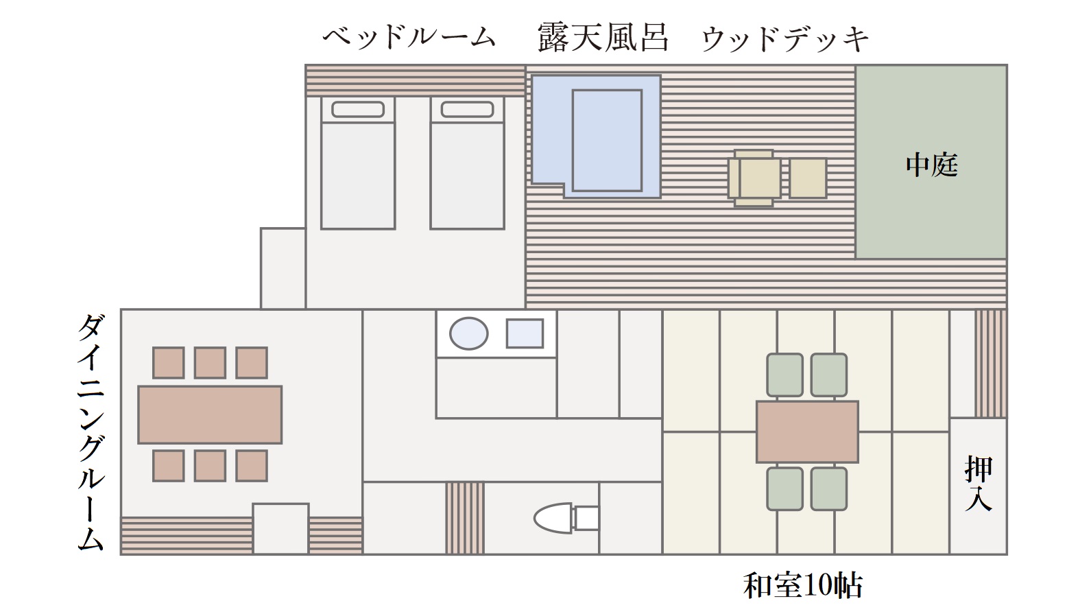 別邸「月の匠」の露天風呂付和洋室「橘」