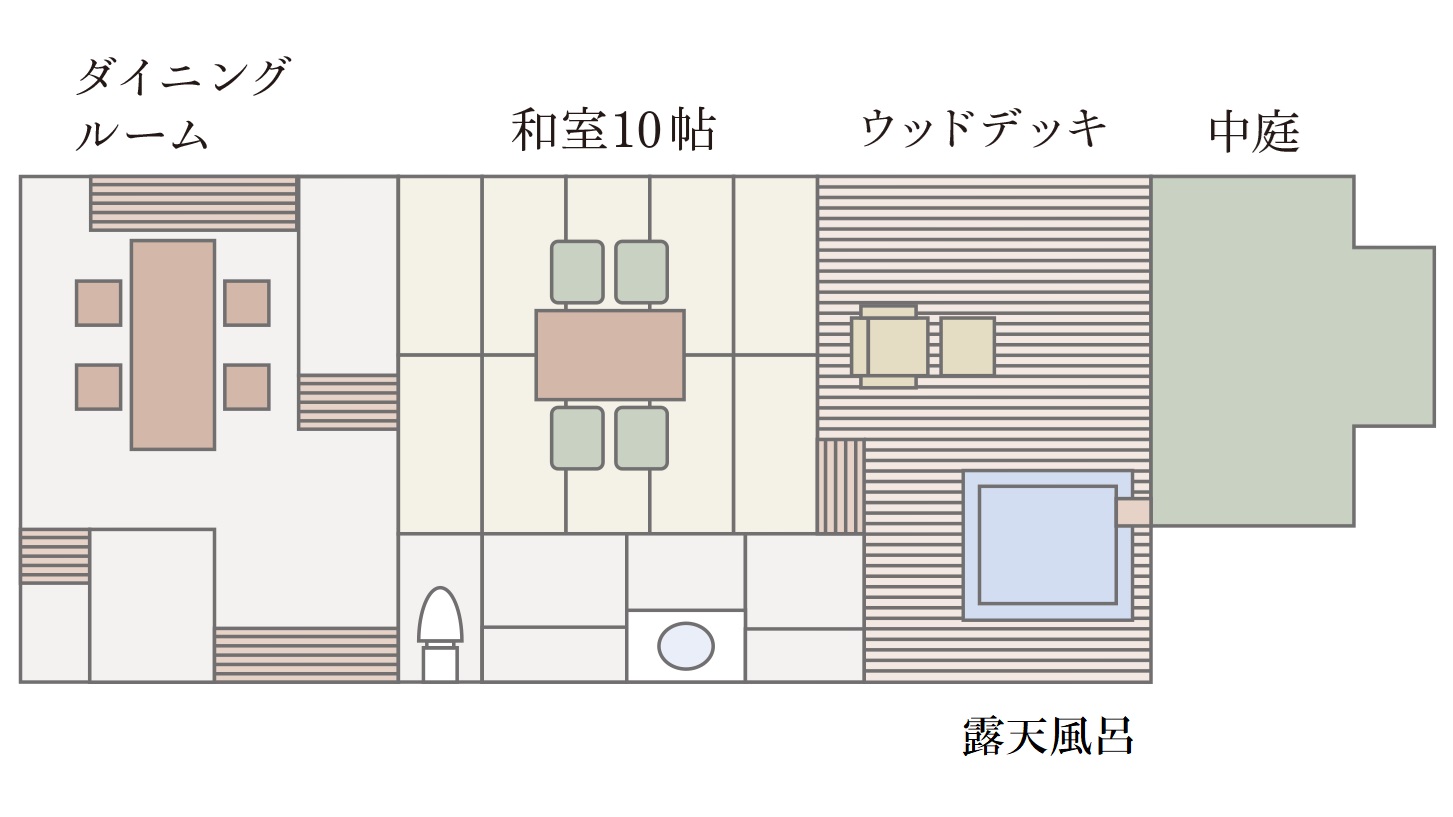 別邸「月の匠」の露天風呂付和室「山吹」