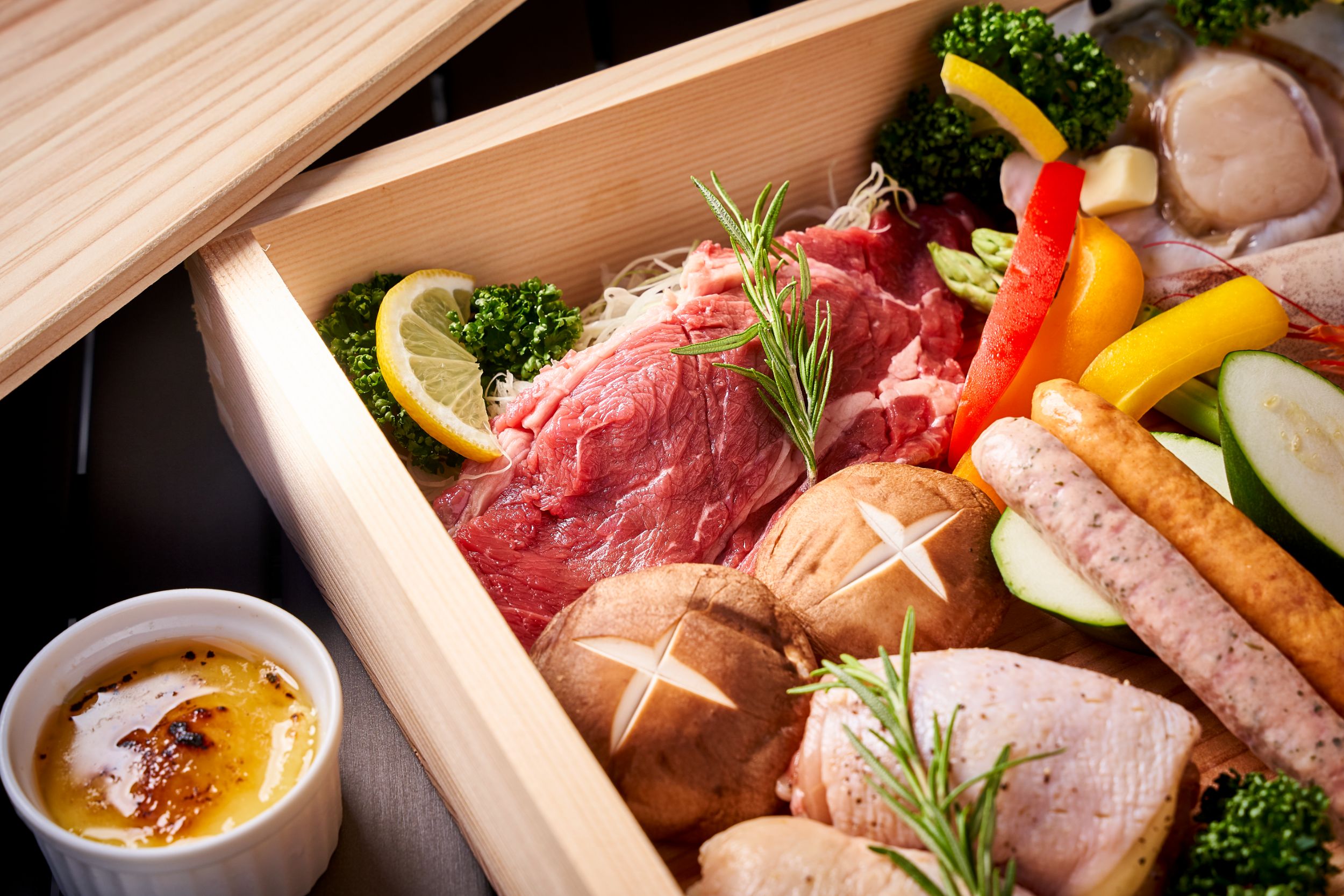 夕食のプレミアムBBQ