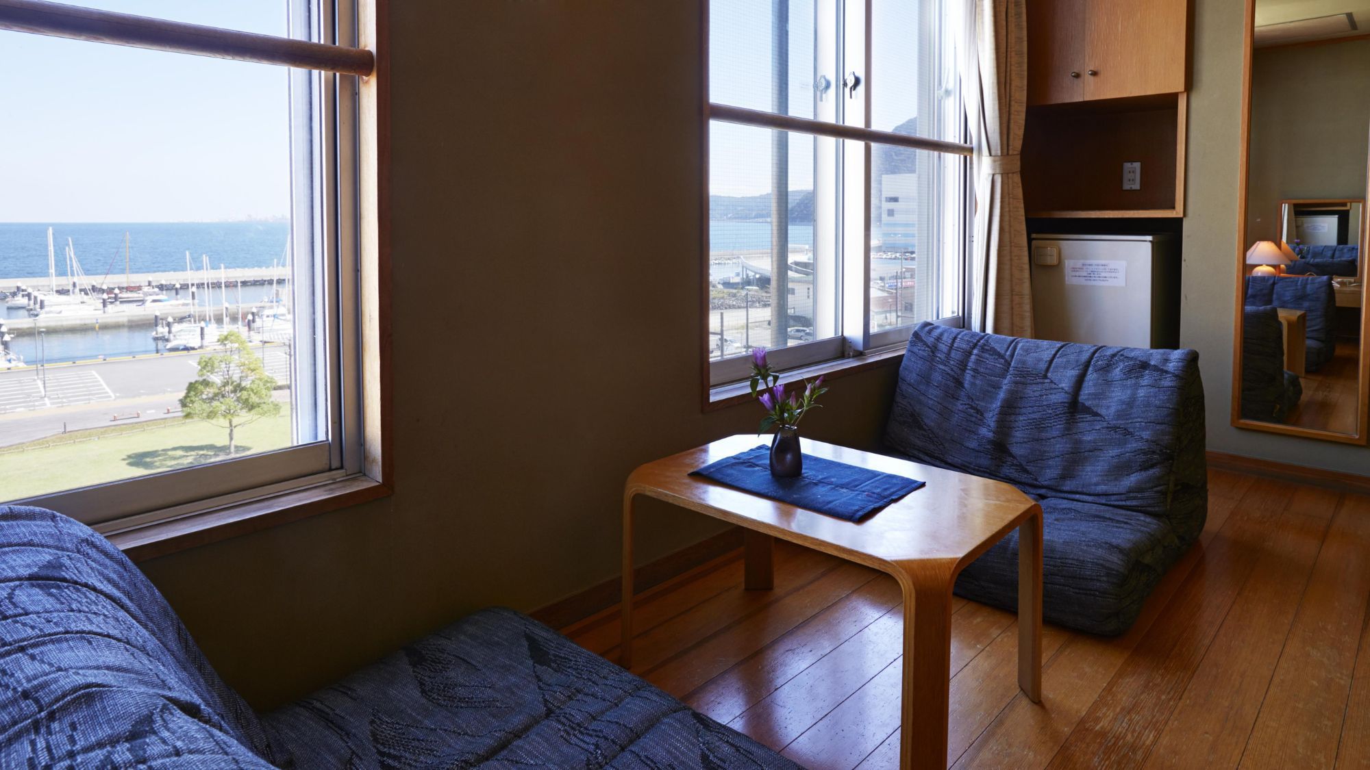 ◆和室明亭ラージ｜別府湾やヨットハーバーを望むことができます