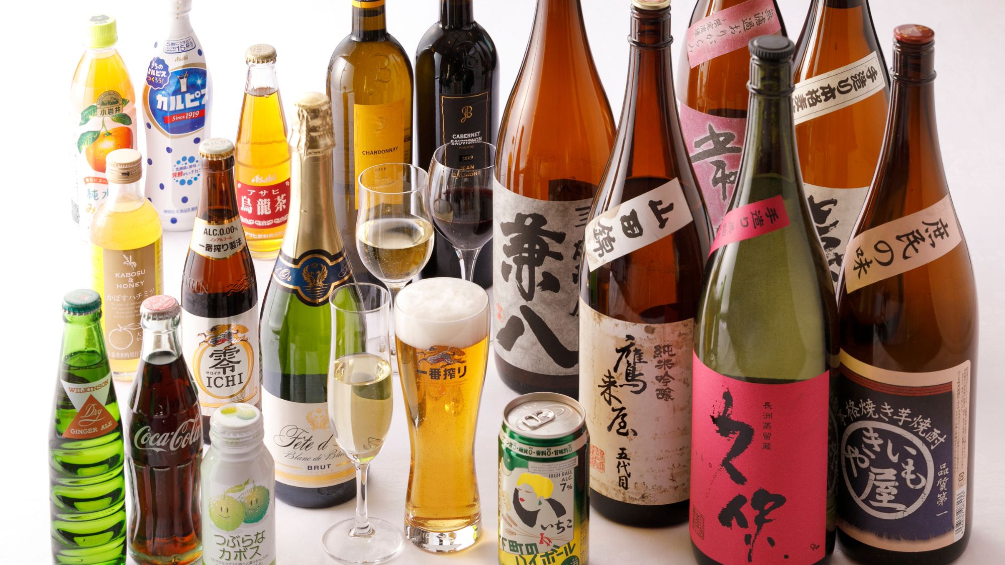 ◆夕食｜飲み放題ドリンクメニュー（大分県産の日本酒や、焼酎などもご用意