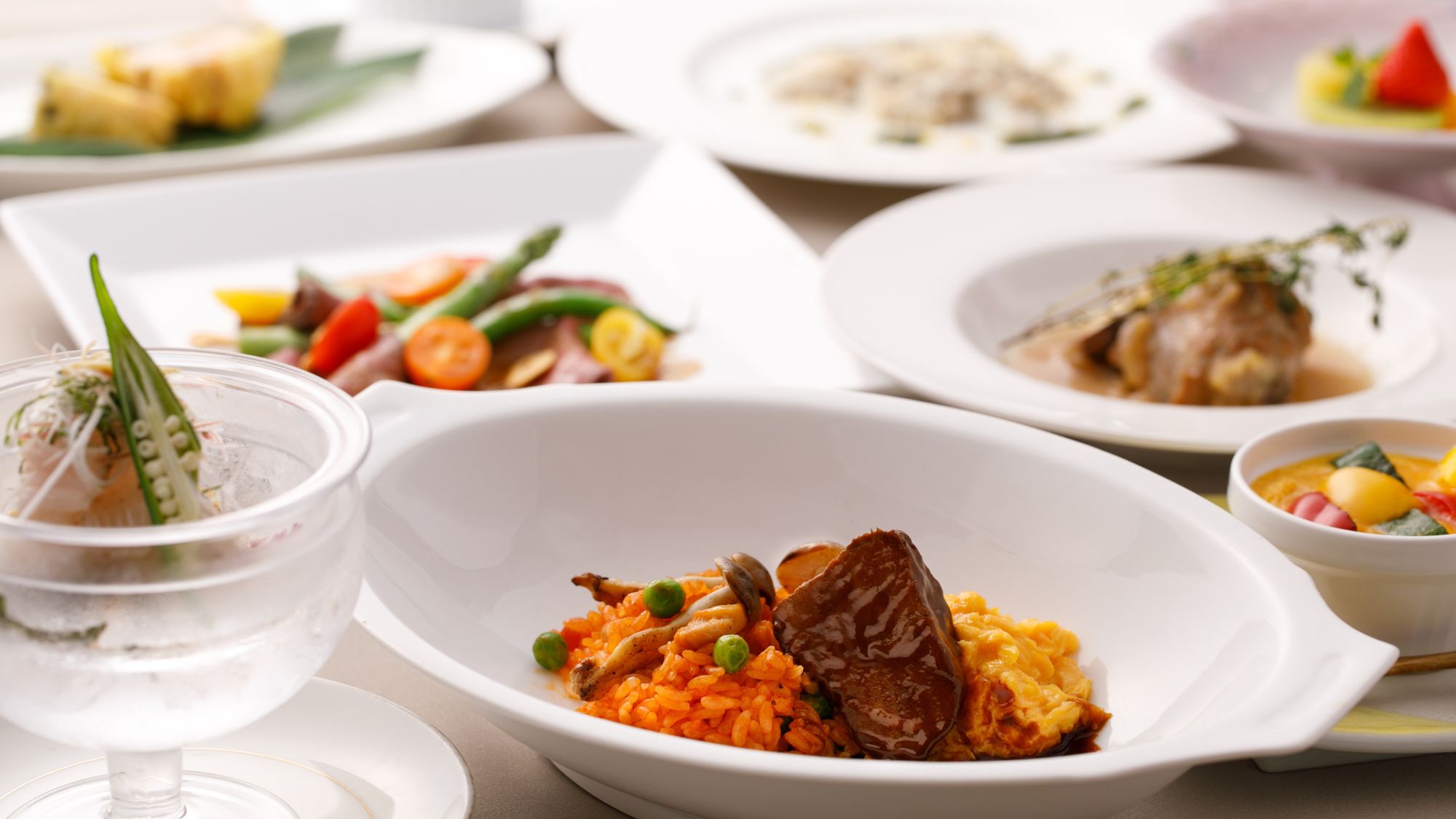 ◆夕食（創作洋会席）｜ビーフシチューとオムライス