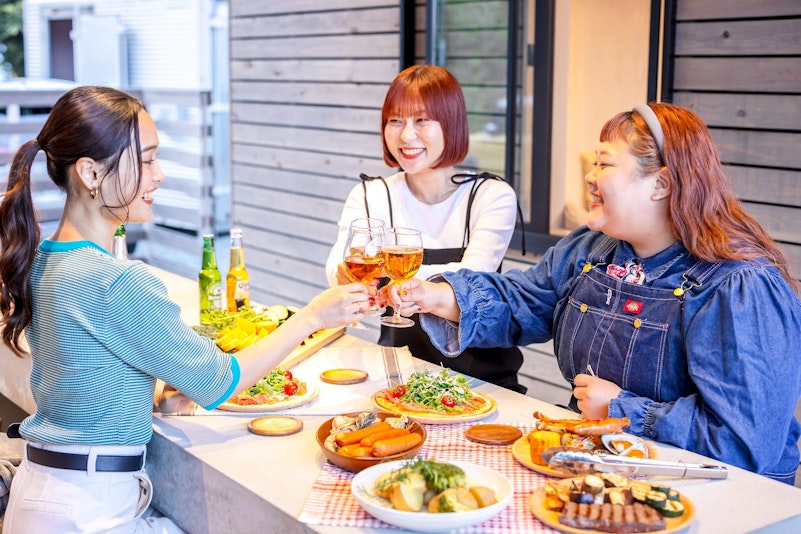 テラスで乾杯★外で食べると気持ちがいい♪