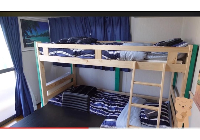 2段ベットとロフト付き