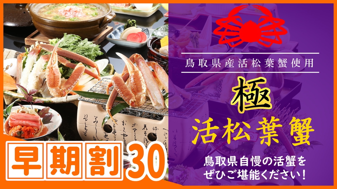 【◇さき楽30】＼ひとり約1100円オフ／［【極】鳥取県産・タグ付き活松葉ガニ会席］松葉蟹1人1杯分