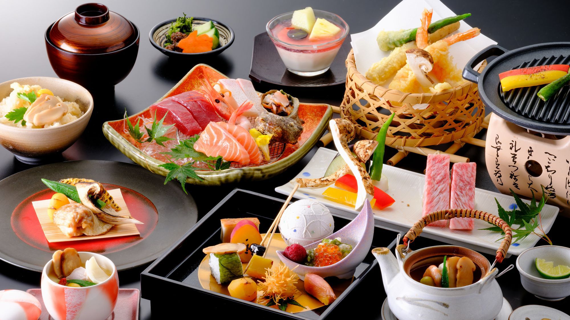 【◇さき楽９０】＼ひとり約3400円オフ／［期間限定★松茸会席］秋だけの贅沢！鳥取和牛もご一緒に♪