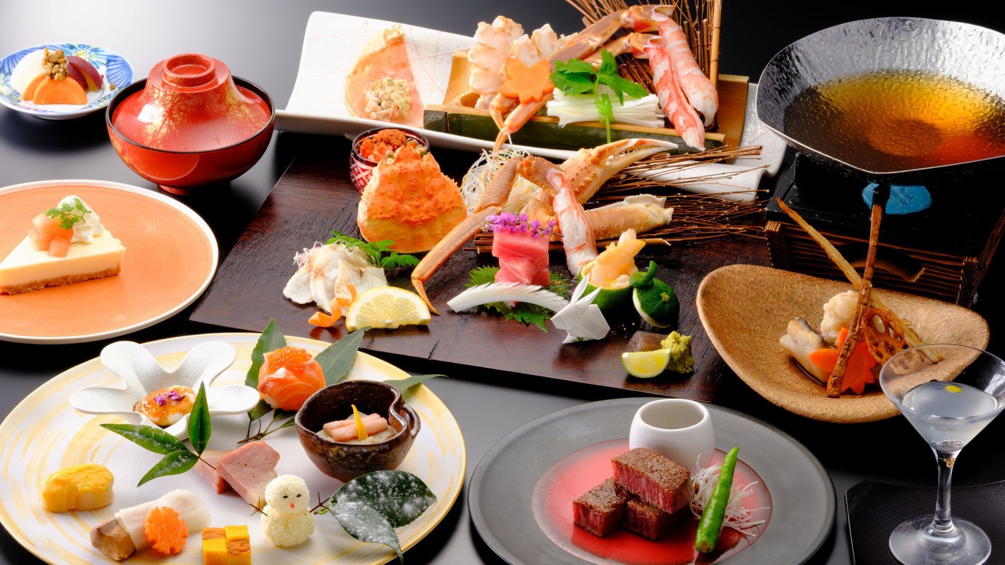 【寒凪の六花◆冬季限定会席】松葉ガニ・鳥取和牛オレイン55を堪能する美食の宴★スイートルーム瑞木★