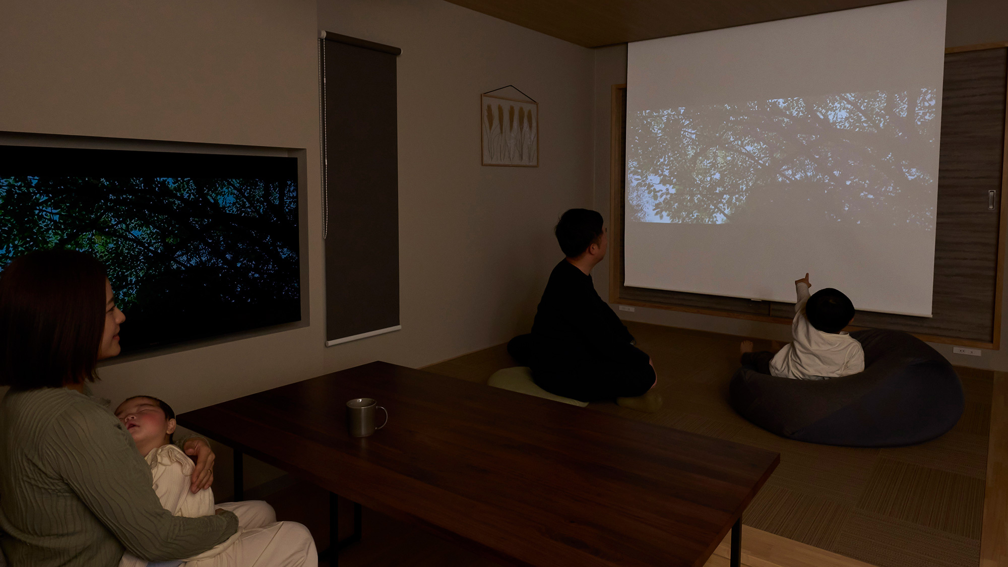 【小上り】大迫力の大型プロジェクターで映像鑑賞