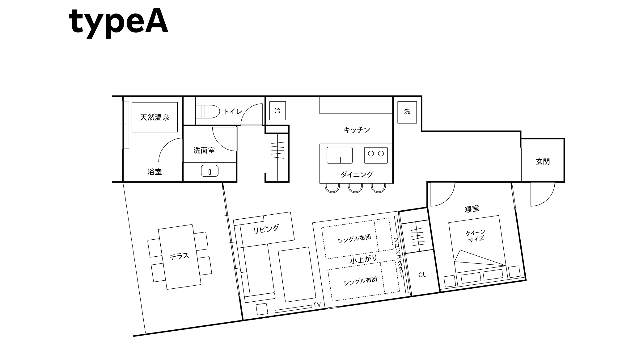 クイーンベッド＋小上り（布団2組）／４名定員